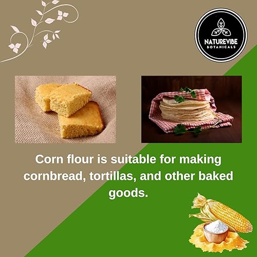 Miniatura 4 de Naturevibe Botanicals - Harina de maíz de 5 libras, utilizada para cocinar, agente espesante, sin gluten y sin OMG, bolsa a granel (80 onzas)