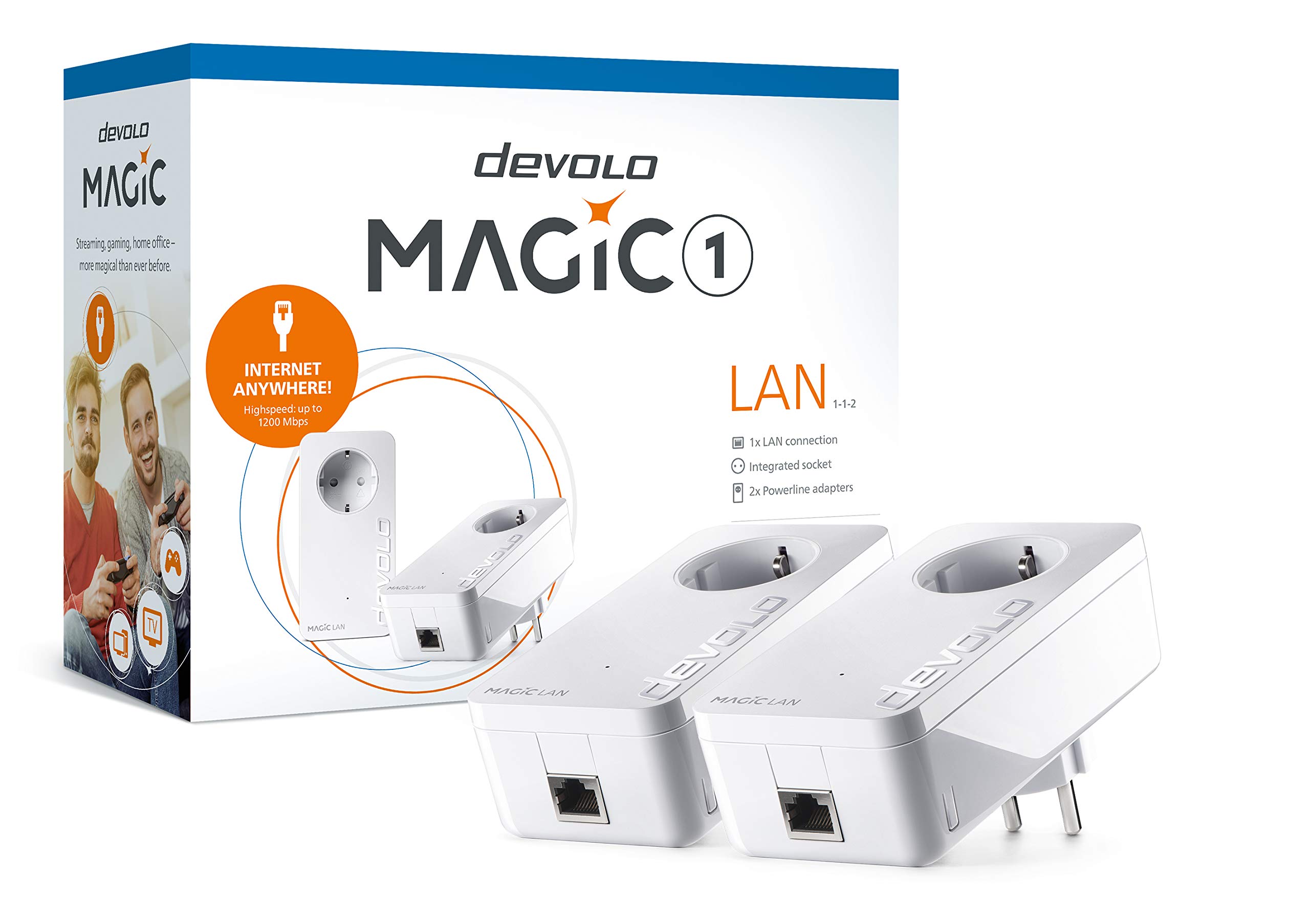 Devolo Magic 1 1200 LAN Starter Kit: Kit con 2 Adattatori Powerline, 13 x 6.6 x 4.2 cm