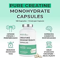Vista 2 de Love Life Supplements Creapure® Monohidrato de creatina, 150 cápsulas, 0.04 oz por cápsula (no polvo ni tabletas), 30-50 porciones