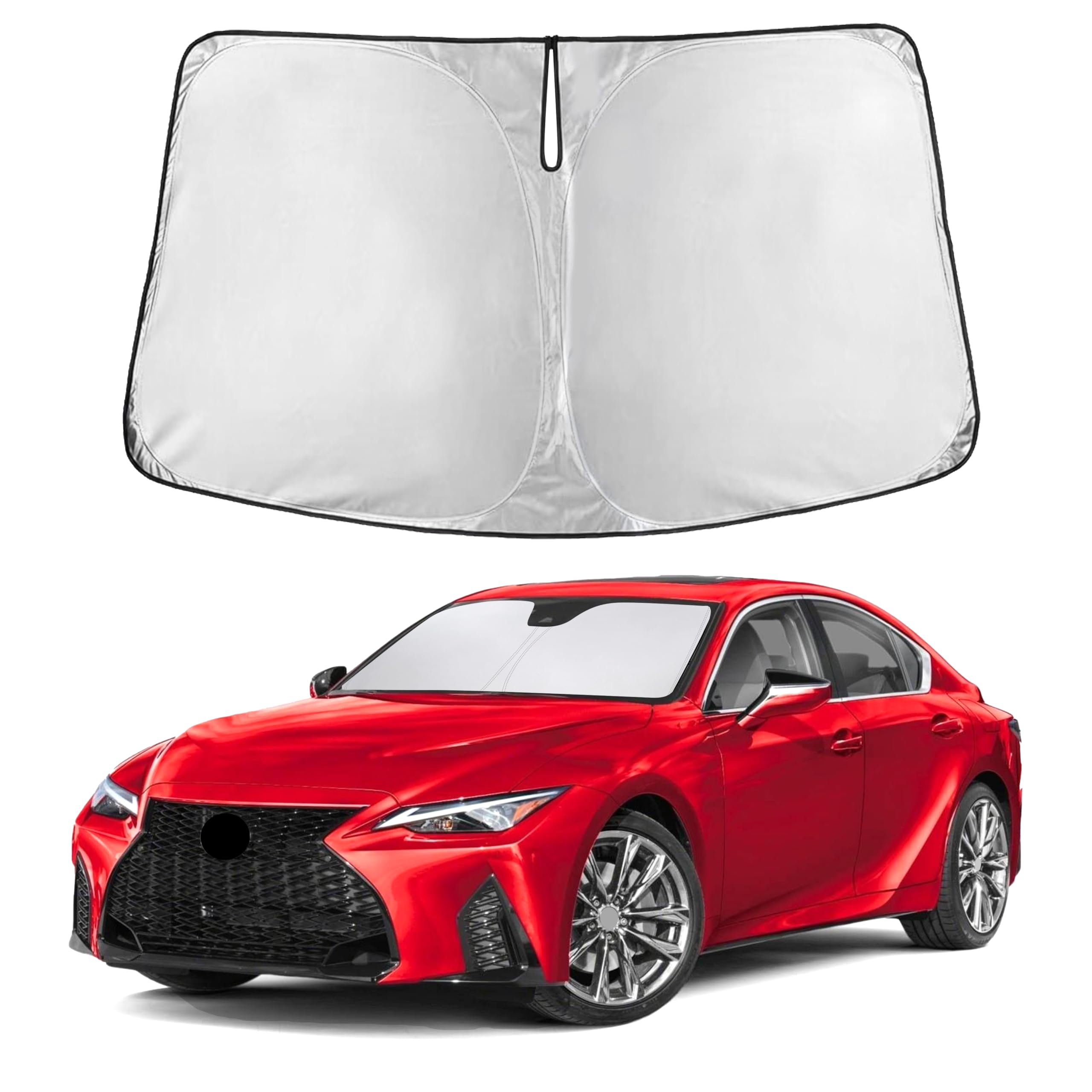 Autovir Windshield Sun Shade Fit for 2014-2024 2025 2026 Lexus is 300-350 Sunshade, Front Car Window Shades Sun Visor, Blocks UV Rays & Heat, Car Accessories Fit for Lexus IS 300-350 2014-2026