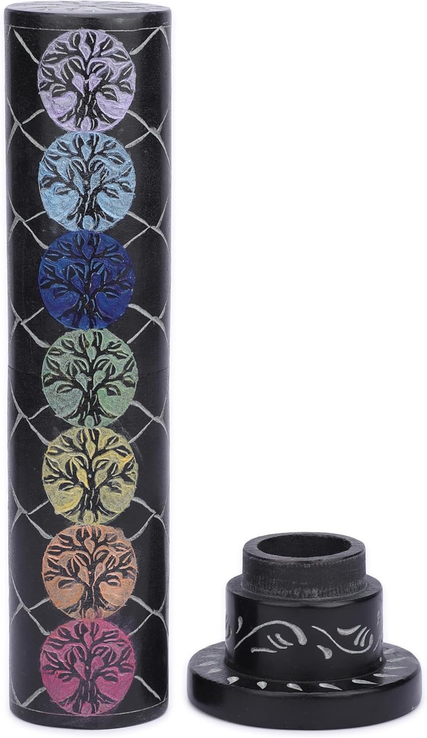 Ajuny Marble Incense Tower Burner Tree of Life Tealight Holder 10.5 Inch