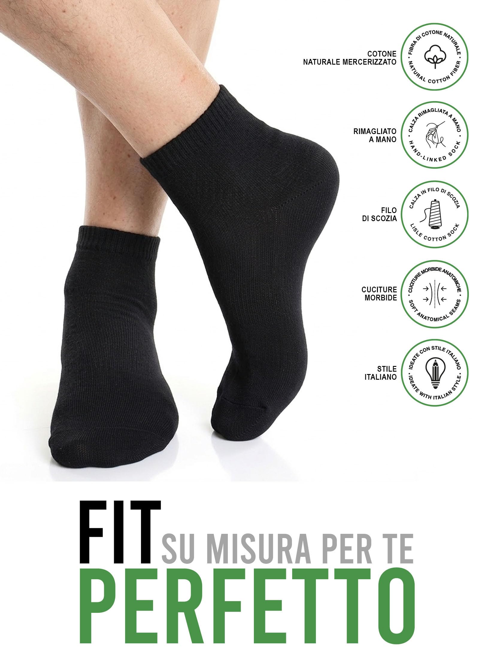 Lot de 6 paires de chaussettes courtes pour homme et femme, en coton fil d'Écosse, respirantes