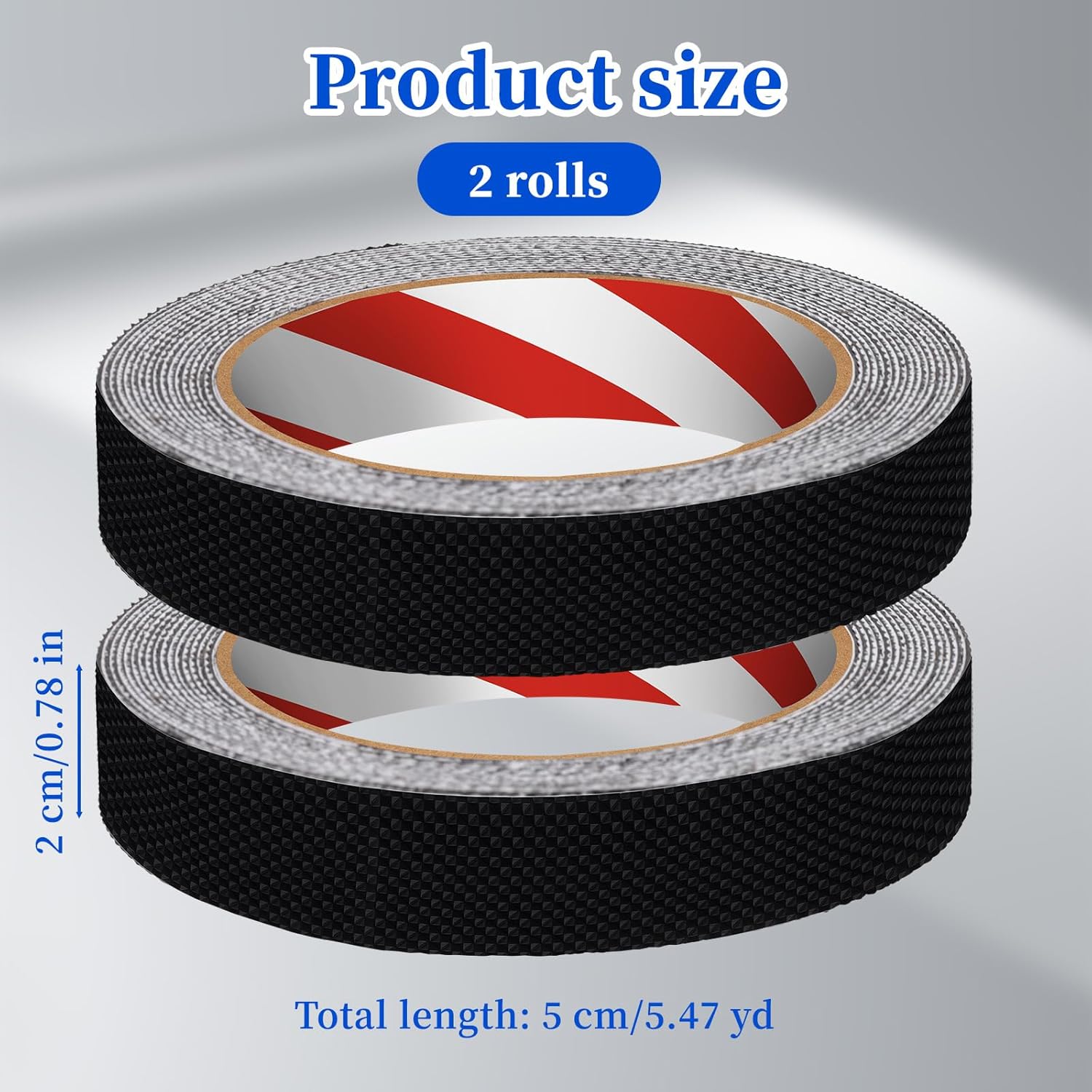 2 pcs Black Rubber Grip Tape – 1 Inch Heavy Duty Anti-Slip Grip Fabric Tape for Stairs Indoor & Outdoor, 16.5 Feet Waterproof Non-Abrasive Tape Cushion Pad, Non Skid Tape for Skateboards, Concrete
