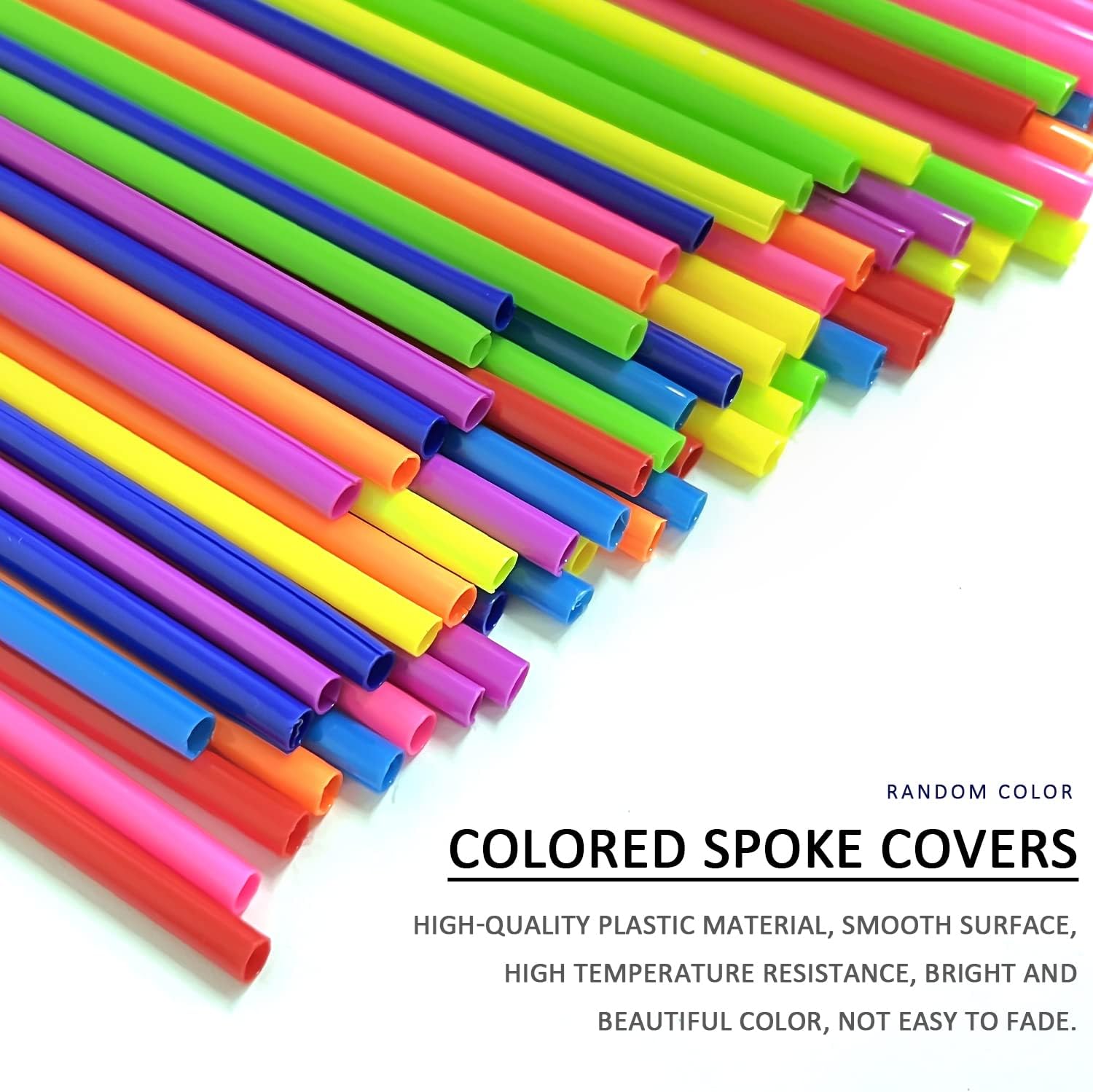 72 Pieces Colour Bike Spoke Cover with 12 Pieces Reflective Wheel Spoke