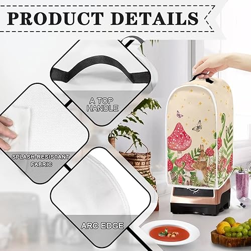 Vista 40 de doginthehole Lindas fundas para licuadora de gatos para cocina, antihuellas dactilares, a prueba de polvo, mezcladora o cafetera, cubierta