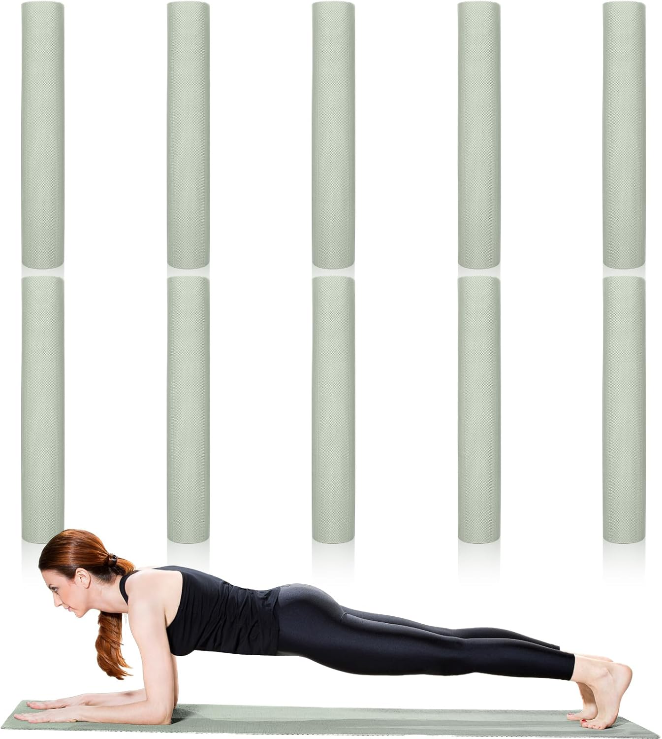 Timgle 12 Pack Yoga Mat Bulk, 4mm Thick Extra Long Sports Mat Anti Slip Tear Resistant Yoga Exercise Set for Fitness Stretching Home Workout Gym and Studio