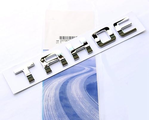 Miniatura 2 de Yoaoo 1x OEM Chrome Tahoe Nameplate Emblems Letter Badge for Gm 07-16 Tahoe Glossy Shiny