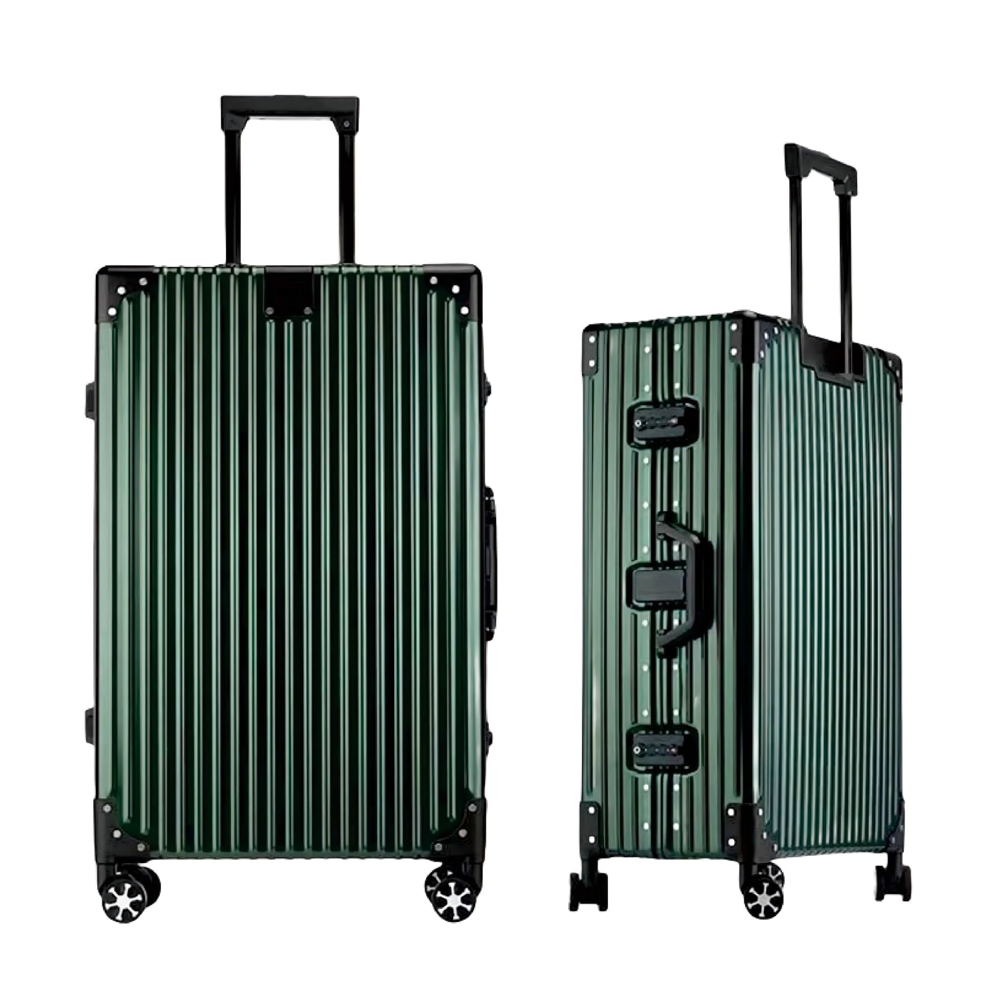 Aoliwei 100% Aluminium Koffer Handgepäck (45L) - Premium Vollaluminium Reisekoffer - Robuster Trolley mit TSA-Schloss & 360° Doppelrollen - Kabinentrolley Business & Urlaub