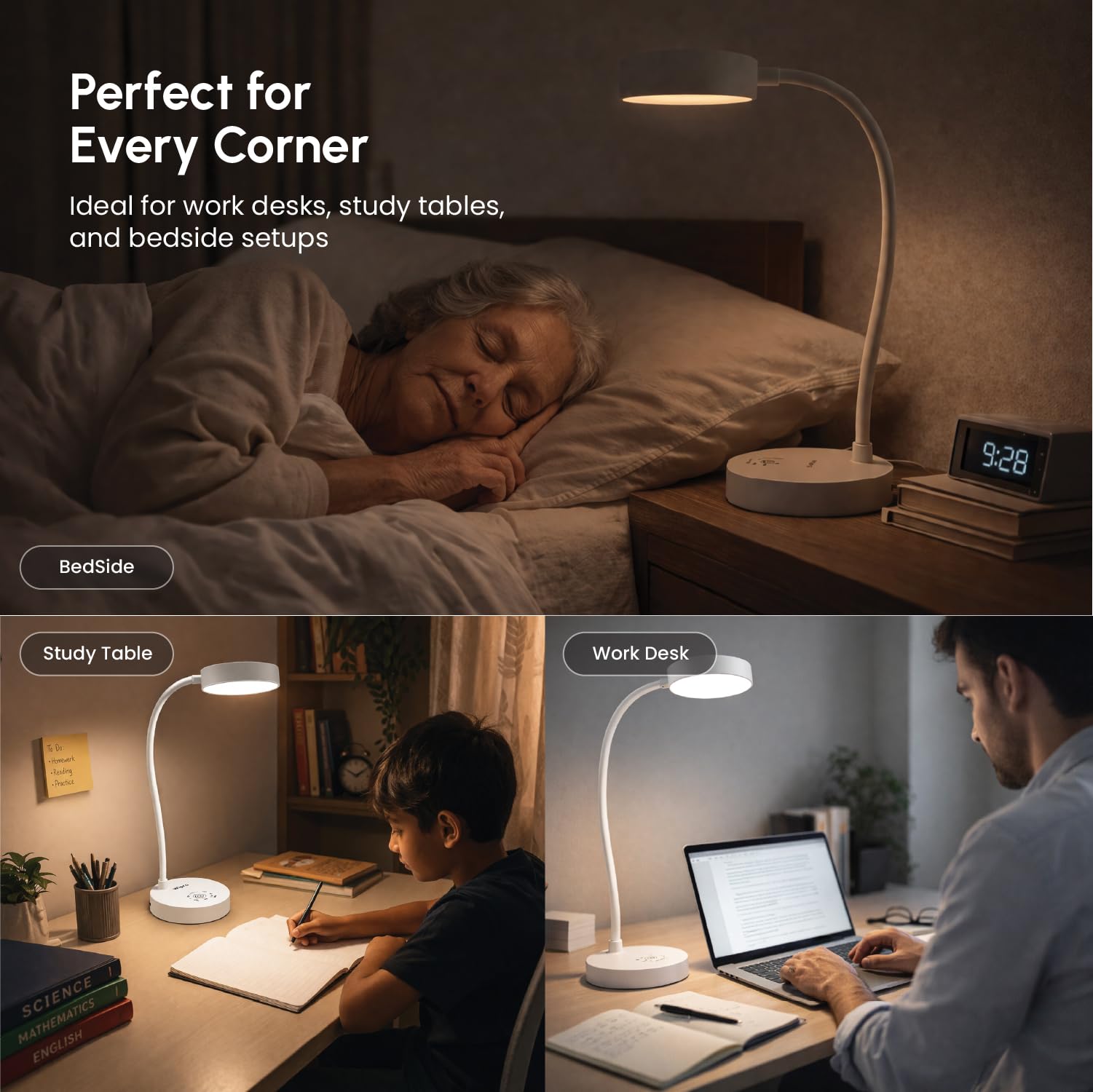 Wipro Jade Table Lamp - Rechargeable LED Desk Light -7