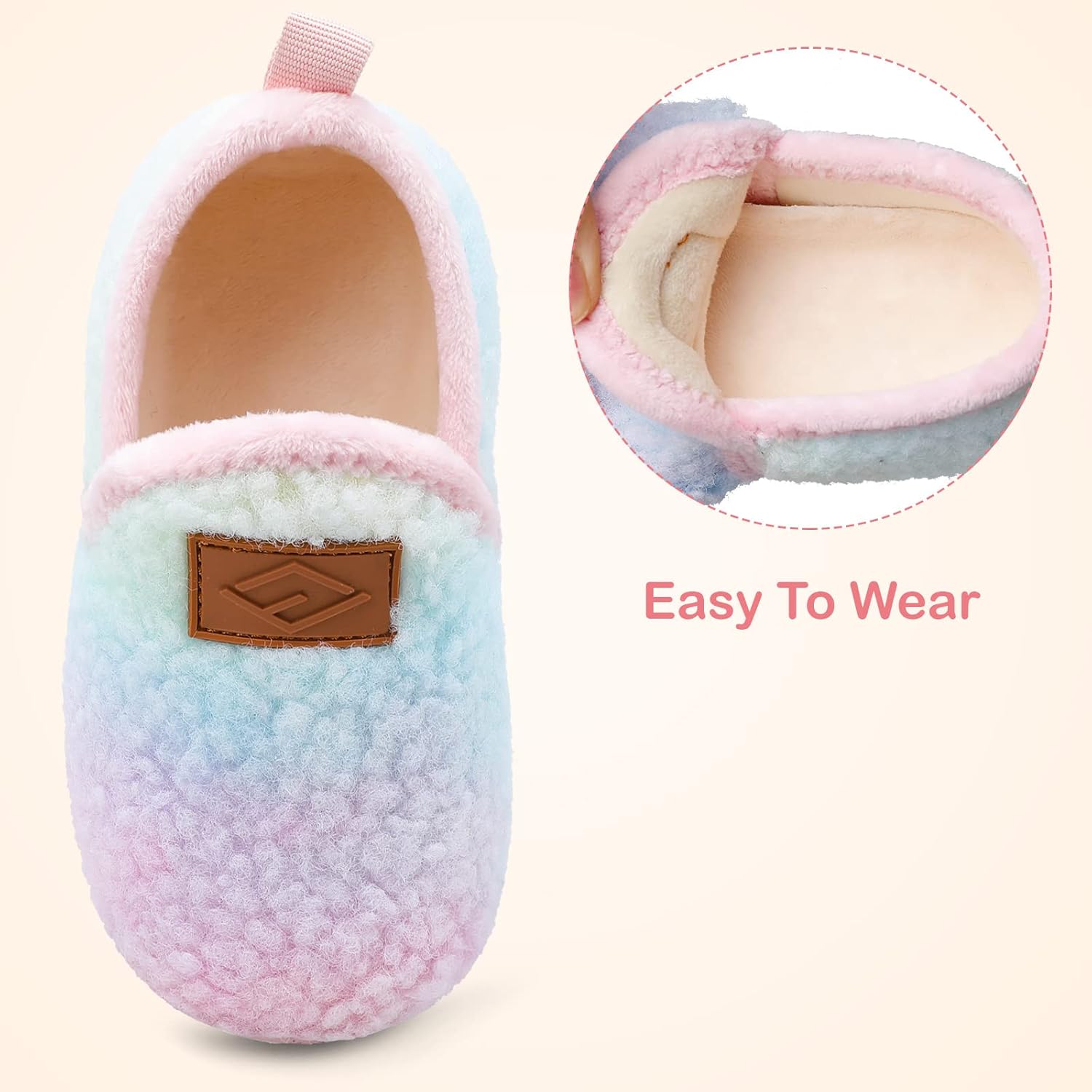Lefflow Toddler Slippers Boys Girls House Shoes Slip on Baby Sock Shoes Lightweight Outdoor Walking Shoes - Image 3