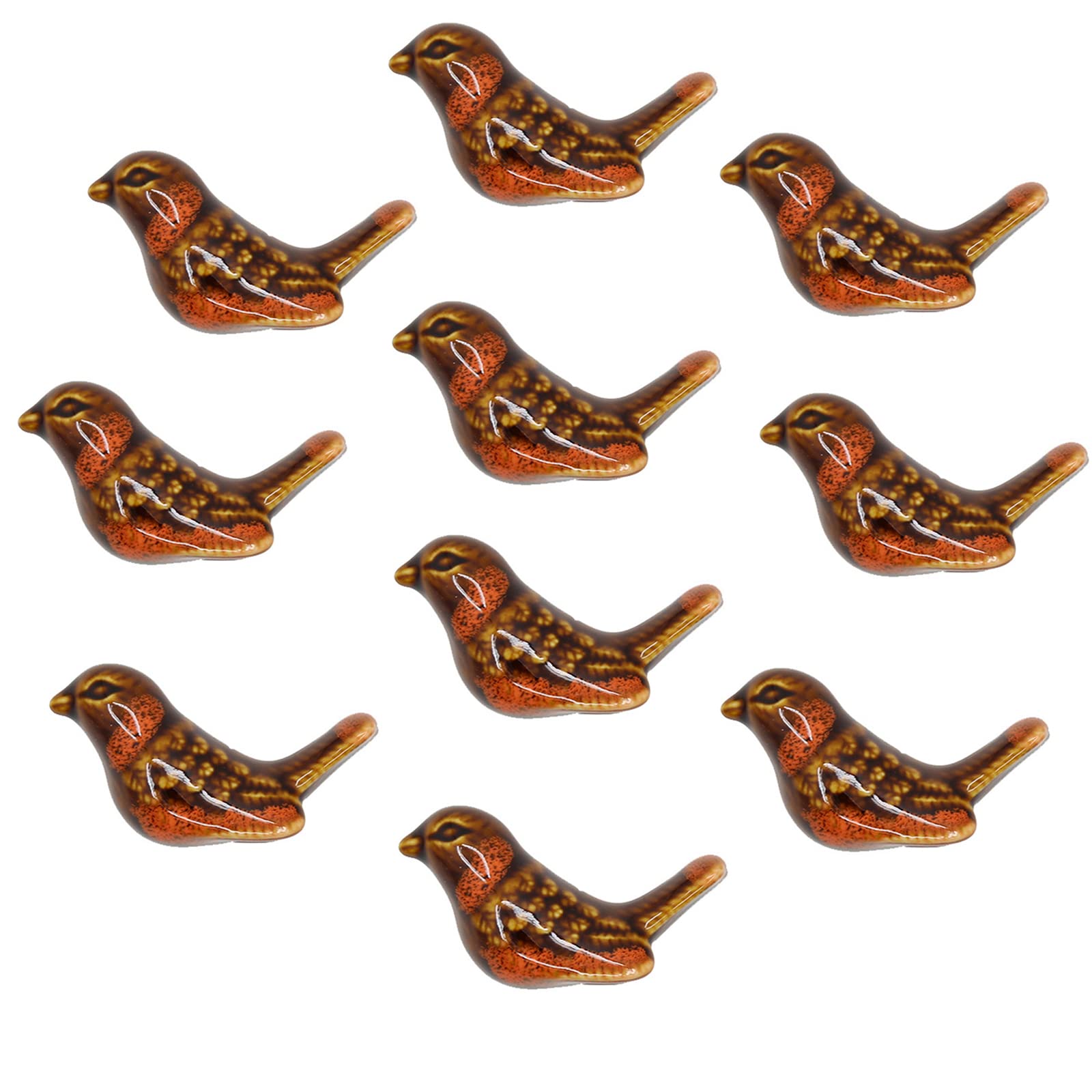 Boutons de porte vintage en céramique colombe poignée meuble orange x10