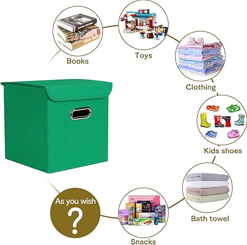 Miniatura 10 de DABEACT Contenedores de almacenamiento de tela con tapas organizadores de armario cesta de almacenamiento plegable con asas para el hogar cajas de