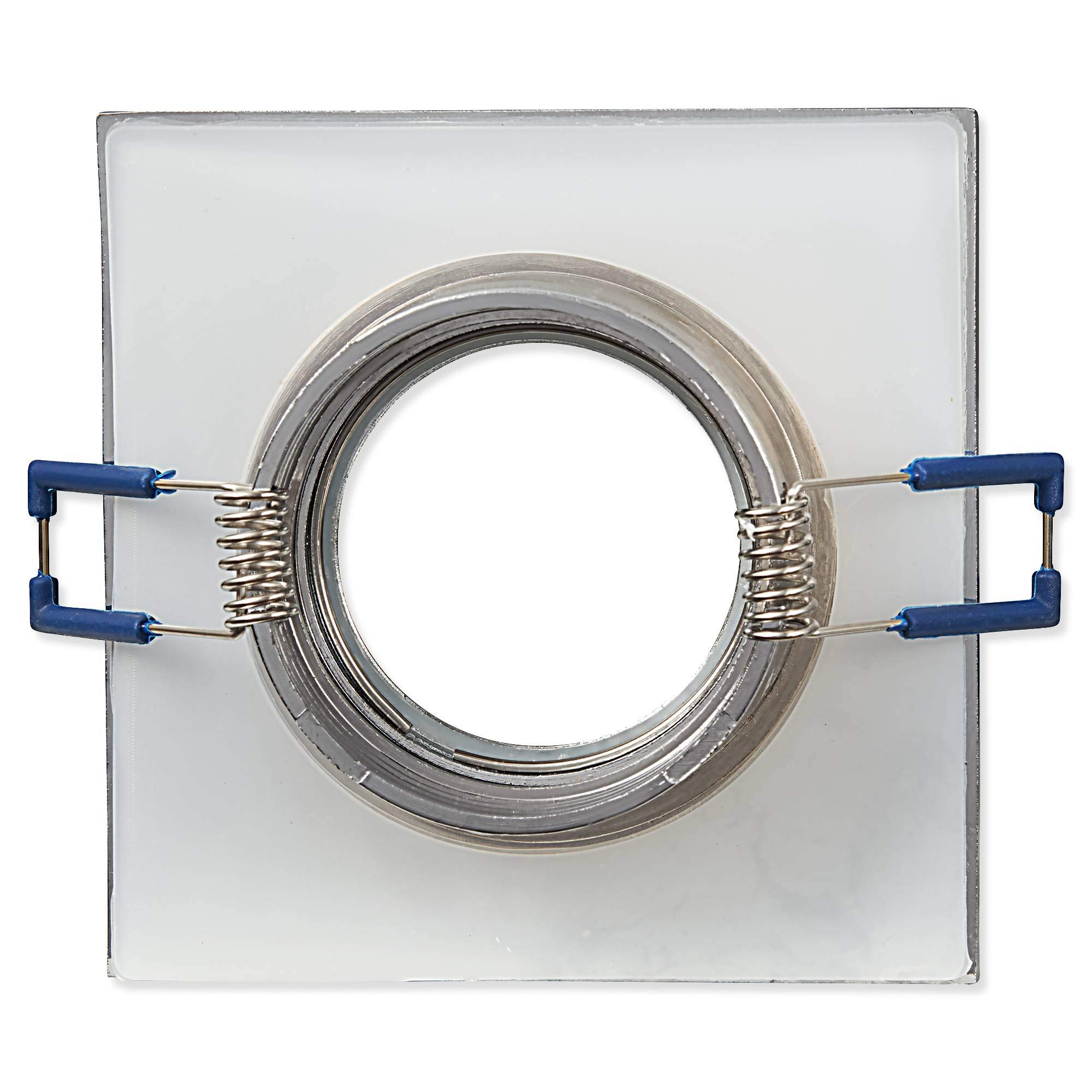 Juego de 6 focos LED empotrables IP44, cromados, rectangulares, 9 W, blanco cálido, 230 V, GU10, para baño, ducha, exterior, como plafón de techo, empotrable, 60 mm