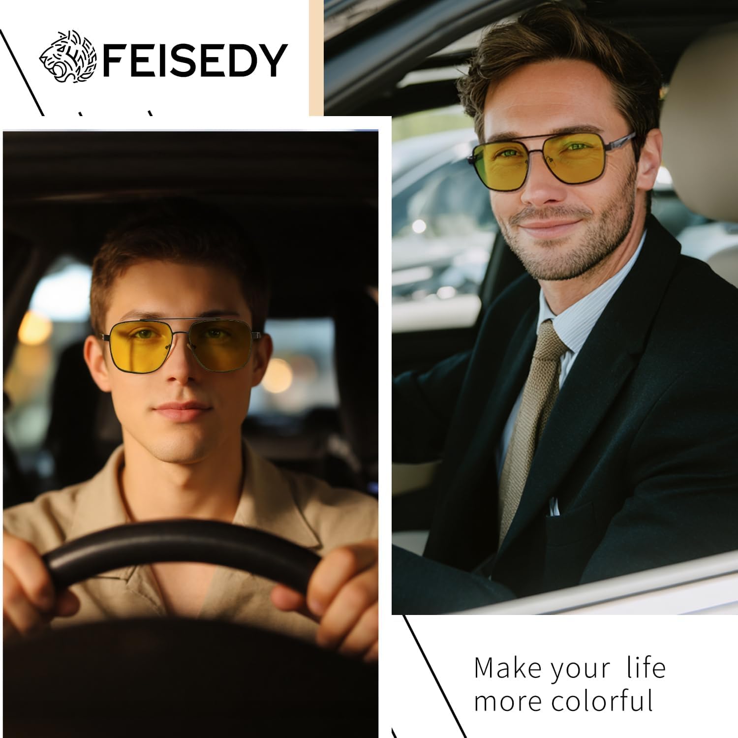 FEISEDY Polarized Aviator Photochromic Sunglasses Men Women for Day and Night Driving Metal Frame B0172 - Image 2