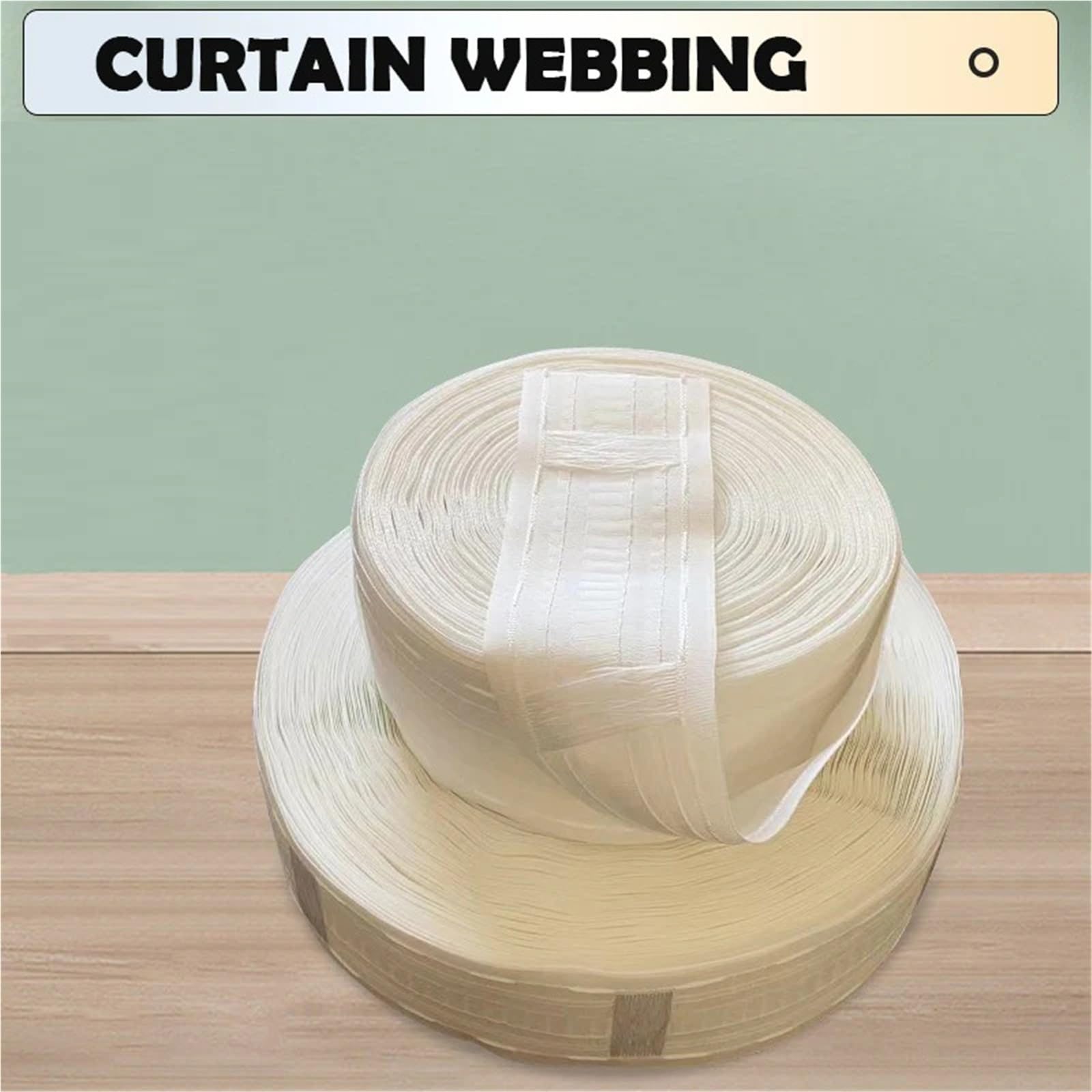 Rufflette pour Rideaux Ceinture de Ruban Rideau Blanc, for Crochet Poche Tringle, Sangle Multifonction en Polyester, Accessoires Bande plissée à Cordon Serrage(30m)