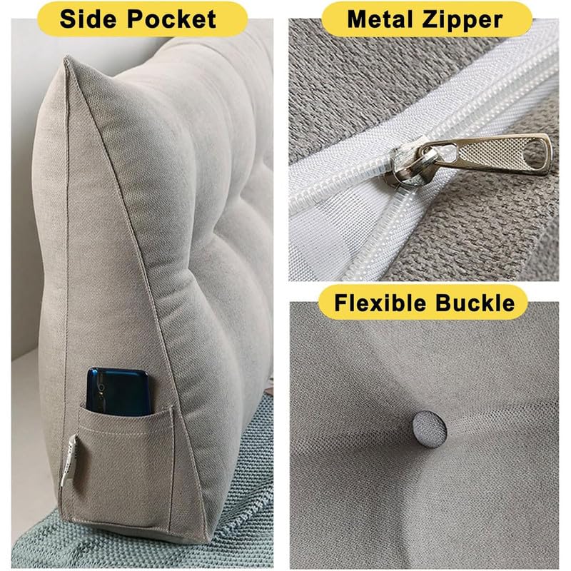 QTANZIQI Almohada de Lectura Triangular: cojín de Apoyo Lumbar Multifuncional, Almohada de cabecera Gruesa para sofá, cojín de Lectura de Esquina, Respaldo cómodo para Uso doméstico