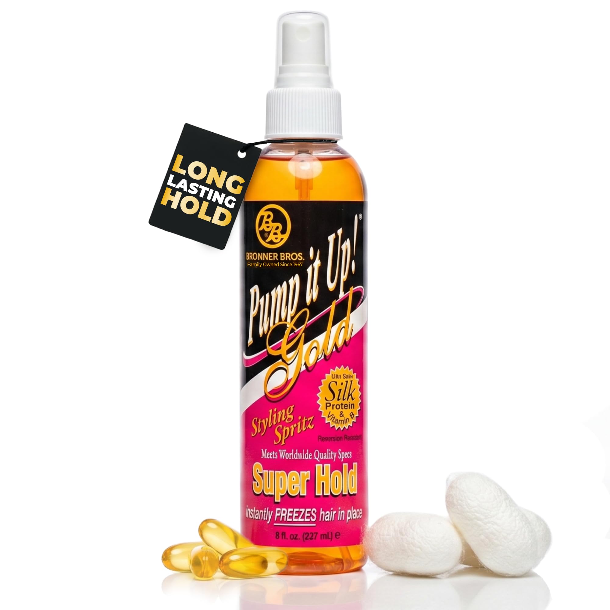 Amazon.com : Bronner Bros Pump It Up Gold Styling Spritz – Super