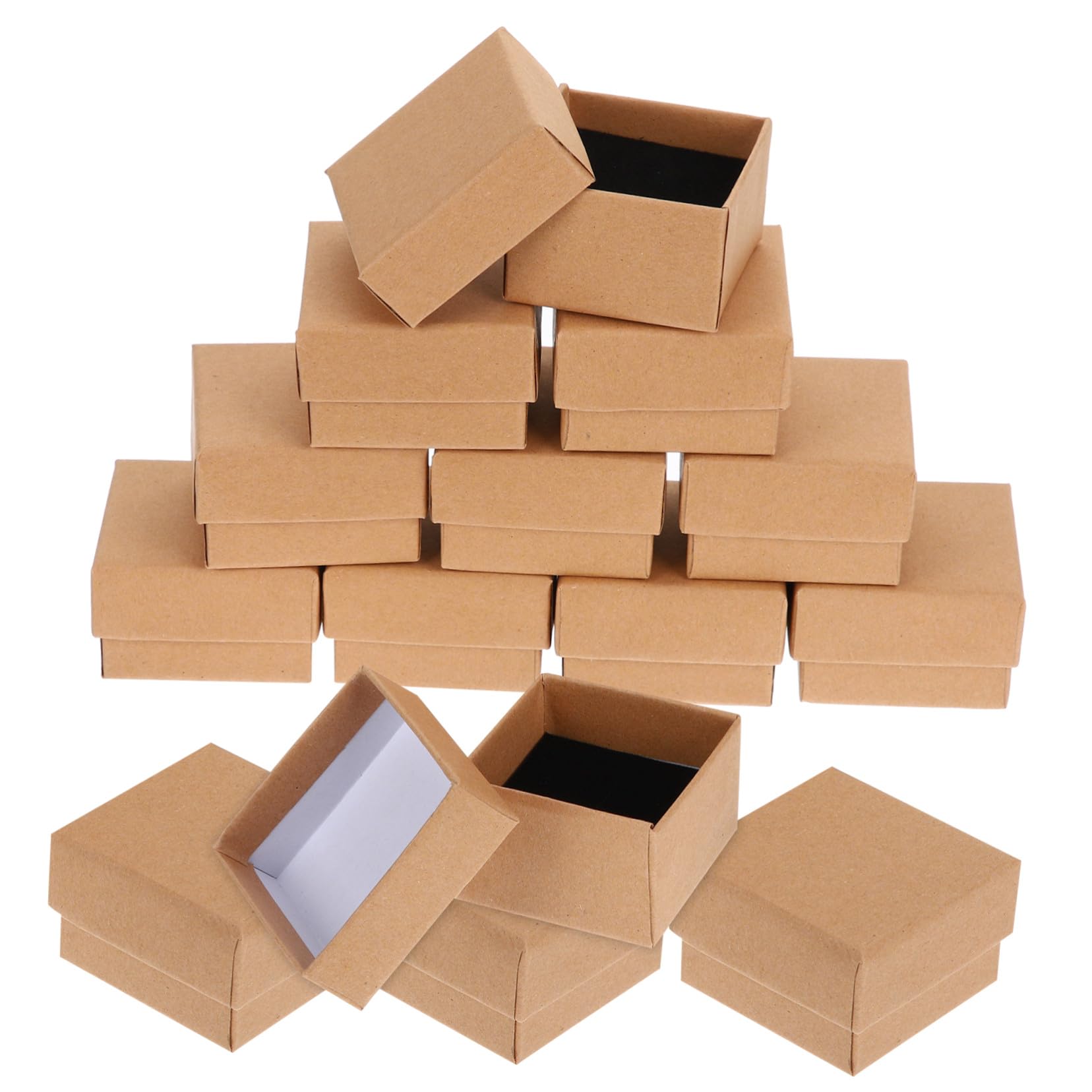 Uonlytech 50 pezzi Scatole Cartone Kraft per Gioielli Packaging Vintage per Anelli Orecchini Collane e Fascette Contenitori Compatti e Leggeri per Regali e Conservazione