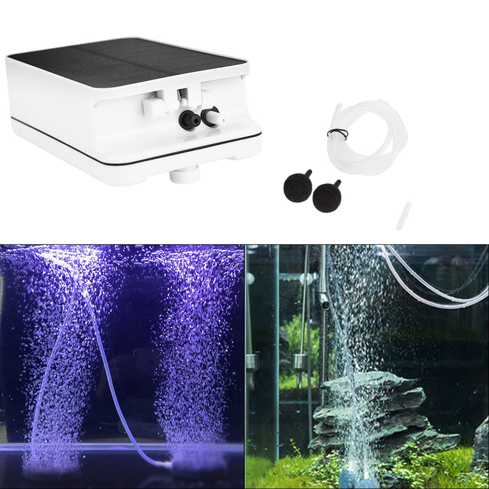 Pompe à Air Solaire pour Bassin avec Panneau Pliable, USB, Oxygénateur à Énergie Solaire, Batterie 2200 mAh, pour Piscine