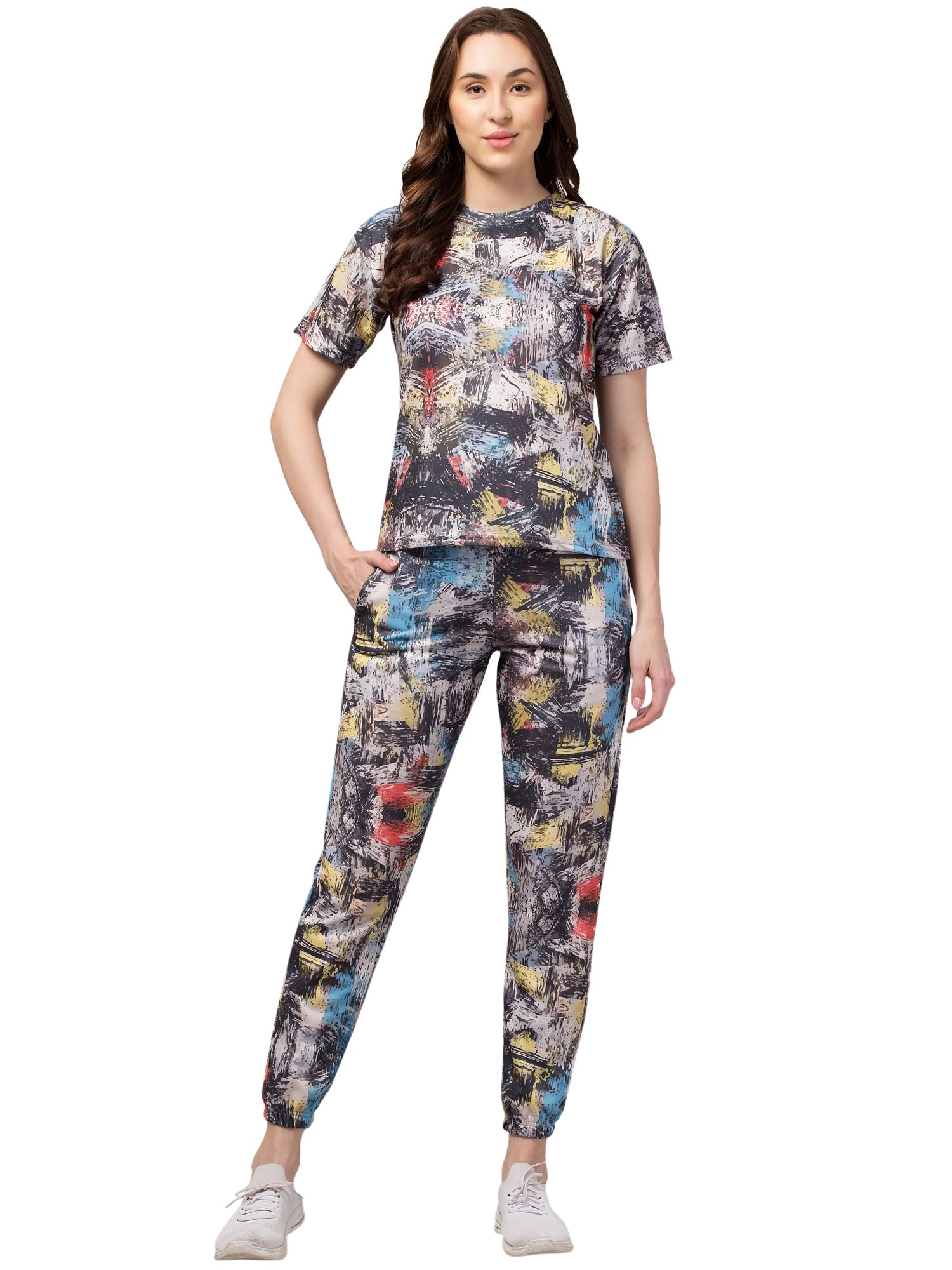 FflirtygoWomen’s Coord Set - Blue and Pink Tie Dye | Cotton Lycra Tie-Dye Night Suit Set| Lounge Wear| Full Pair Set for Women| Outfit for Girls| Nightwear| Tracking| Outdoor Nightwear Set