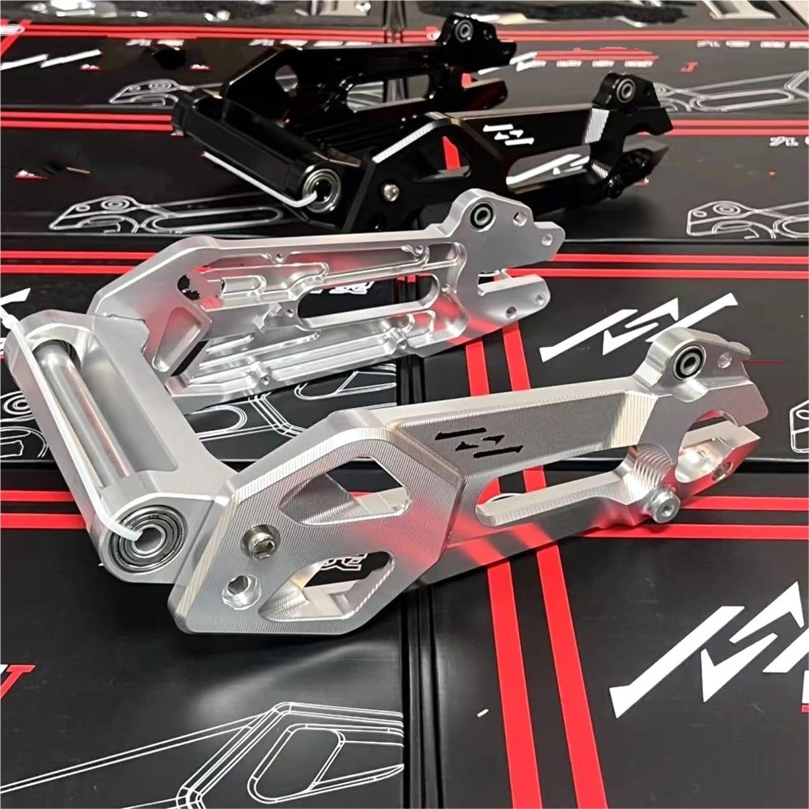 szpule motocykla wahacz Pasuje do Ninebot N/M/E Serie E80C E100 E125 E200P N70 M95 F90 Wahacz motocyklowy CNC aluminiowy tylny płaski widelec wahacza wahacz(M-serie silver)