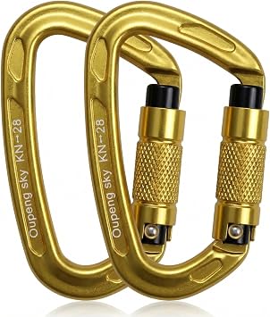 Oupeng sky Auto Locking Carabiner Clips - 28KN 6172lbs Heavy Duty Caribeaners, Large Carabiner Clip for Keychains,Hammock,Camping, Gym, Hiking, Outdoor ,Dog Leash