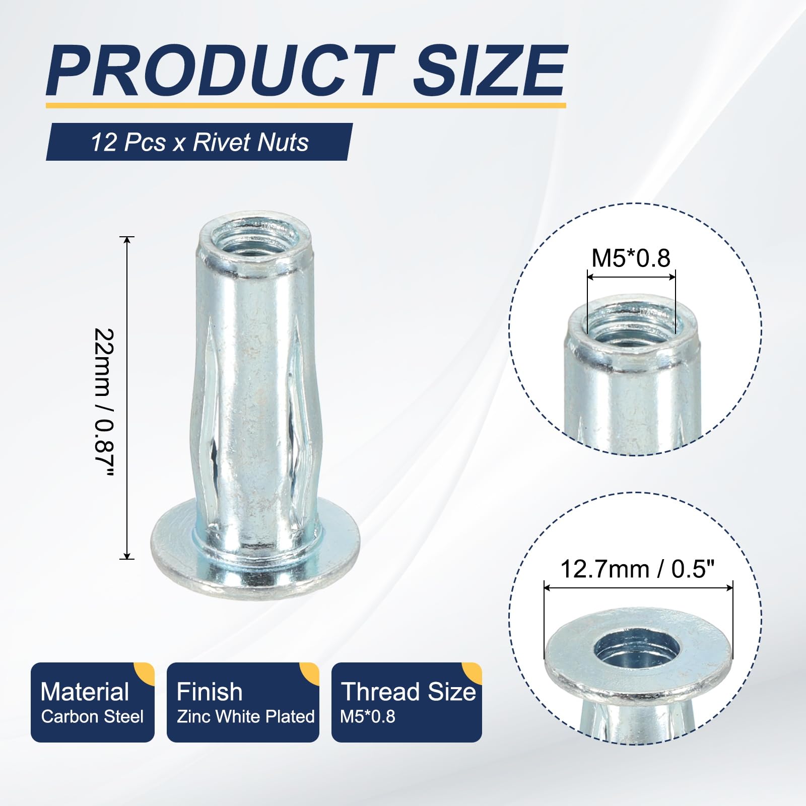 PATIKIL 12 Pcs Multi-Grip Rivet Nuts - Image 2