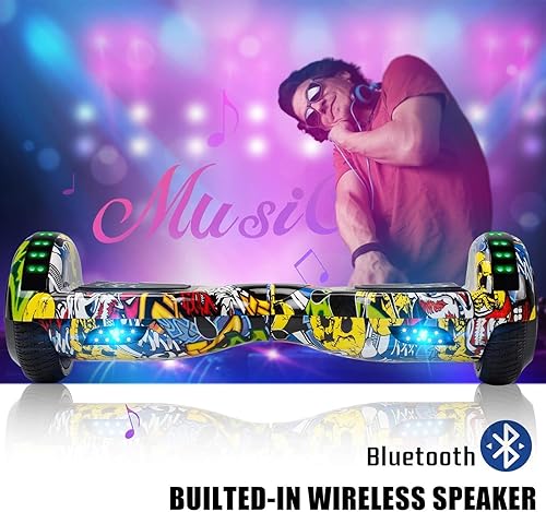 Miniatura 3 de FLYING-ANT Hoverboard with Seat Attachment, 6.5 Self Balancing Scooter with Hoverkart, Hoverboards with Bluetooth and LED Lights, Best Gift for Kids