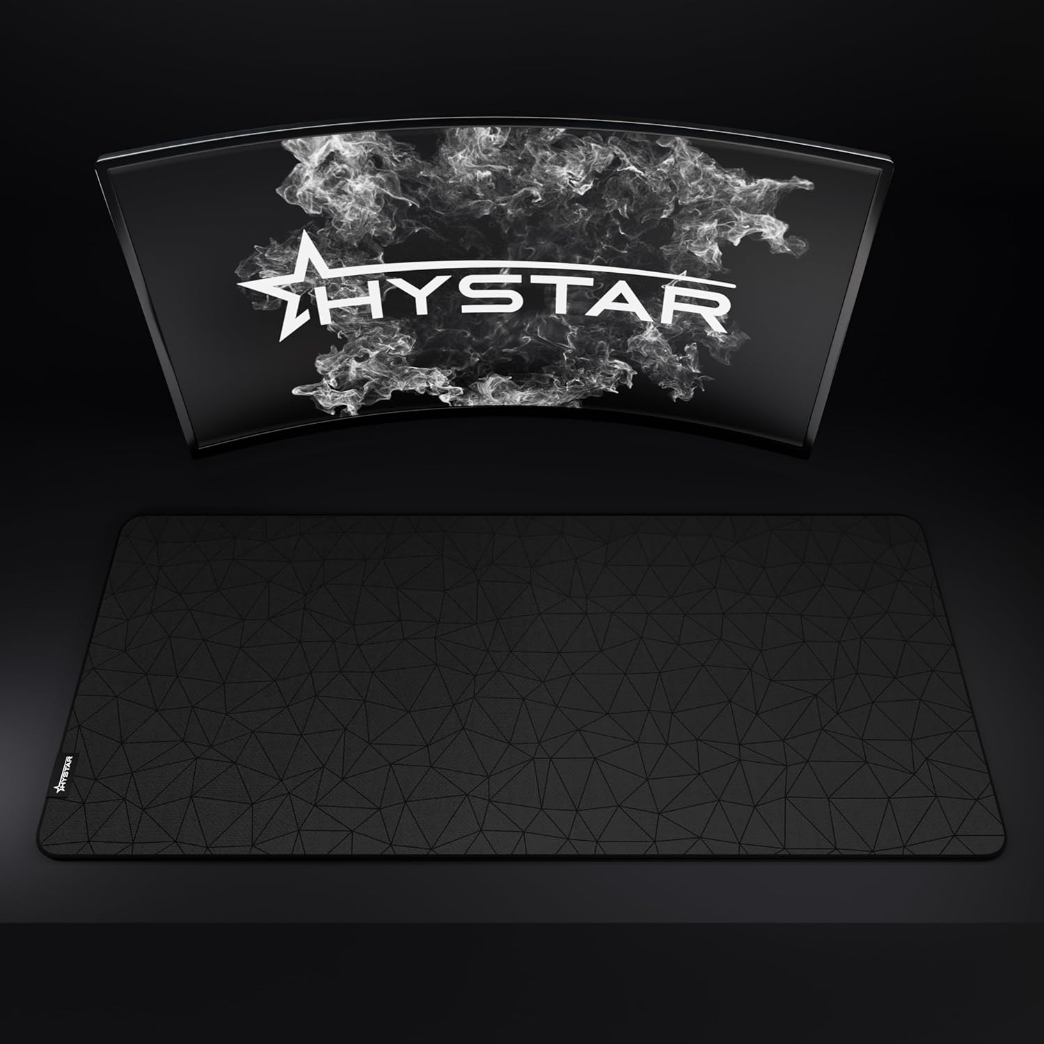 Hystar® Extended Gaming Mouse Pad | XXL 36" x 16" | 5mm Thick, Waterproof Surface, Smooth Polyester Fabric, and Natural Rubber Base | Poly (Black)