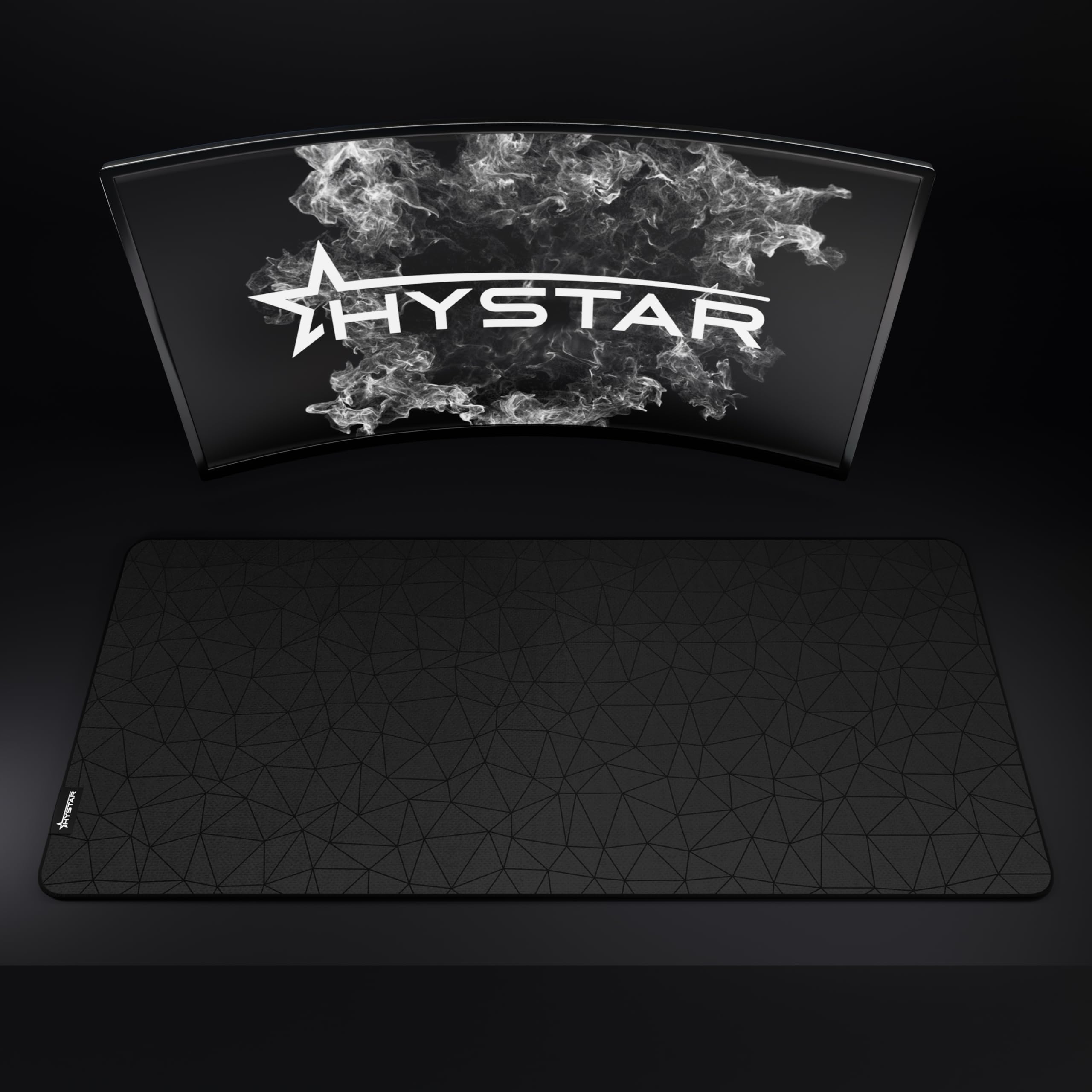 Hystar® Alfombrilla de Mouse extendida para Juegos | XXL 36 x 16 Pulgadas | 5 mm de Grosor, Superficie Impermeable, Tela de poliéster Suave y Base de Goma Natural | poliéster (Negro)
