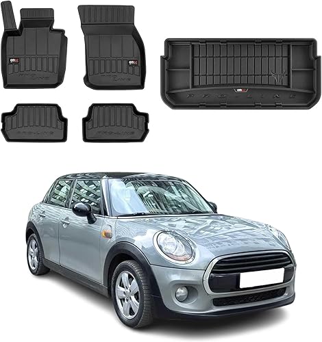 OMAC Alfombrillas de alta calidad y forro de carga para Mini Cooper S 2014-2020, 5 unidades, alfombrillas de automóvil para todo tipo de clima, 3D,