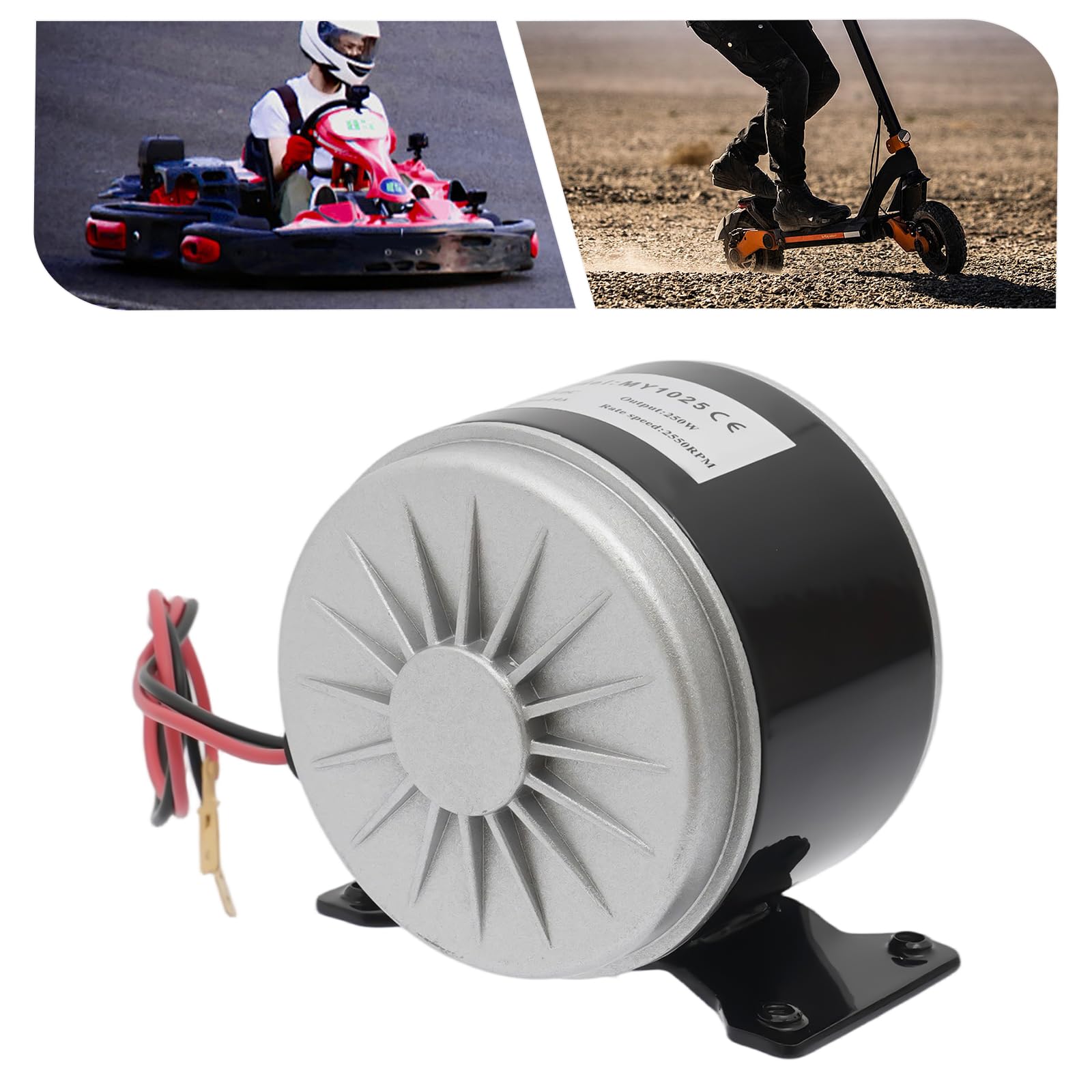 Motor eléctrico de 250 W, 24 V CC, 2550 rpm, 14 A, cobre puro, rueda dentada de 11 dientes (25 H) reversible, rodamiento de precisión para scooters eléctricos, bicicletas eléctricas, minimotos y