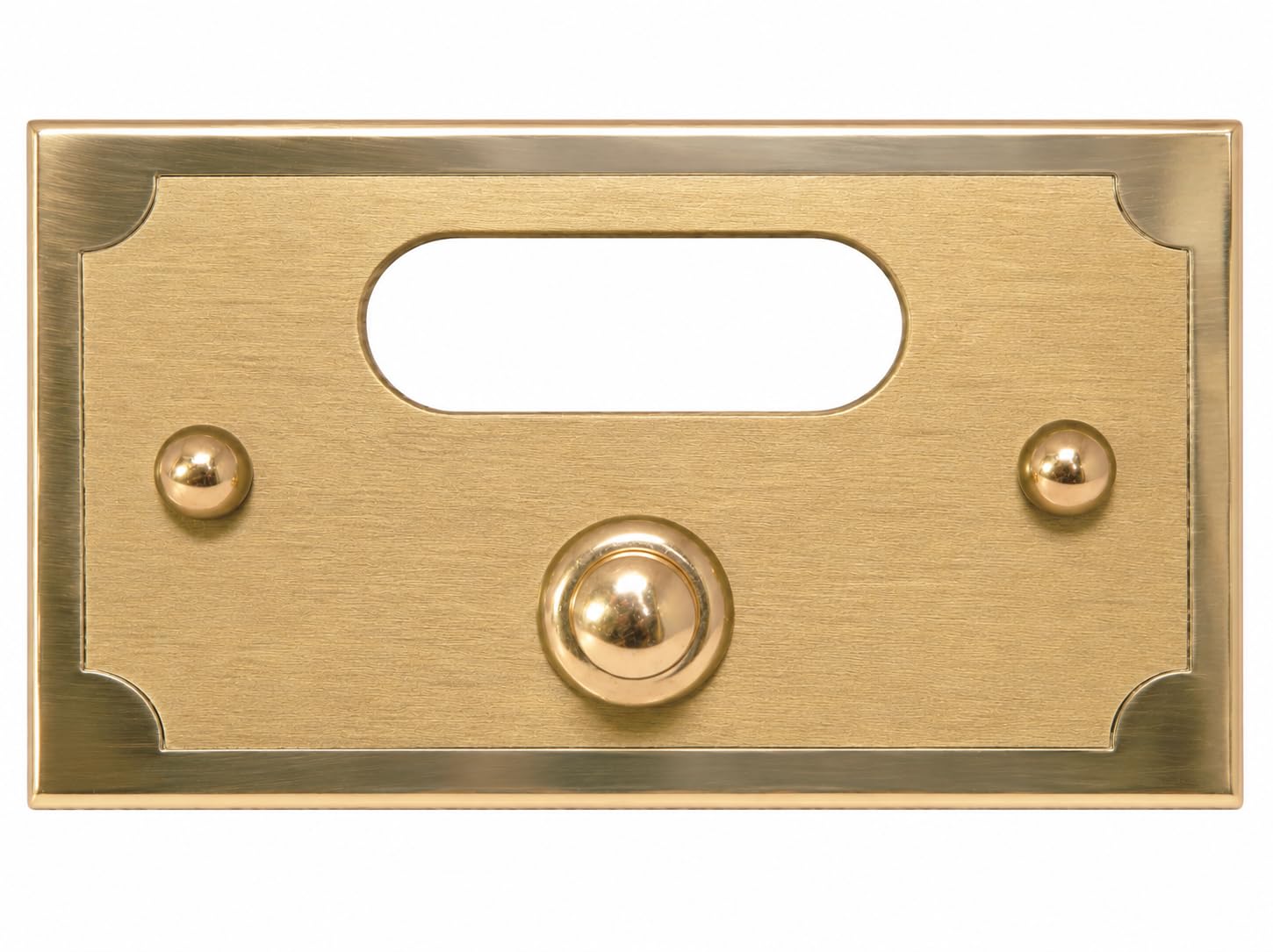 Neroni Mameli Campanello in Ottone Lucido/Satinato per Esterno abitazione - Porta Ingresso Casa, con Pulsante Elettrico - Modello Ottaviano - Made in Italy