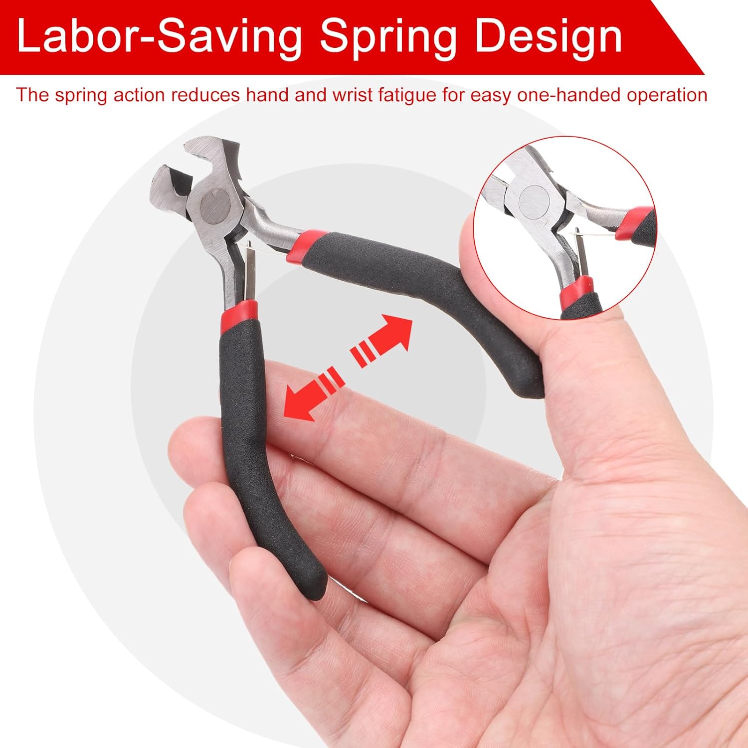 HARFINGTON End Cutting Pliers 4.5" Mini End Nipper Jewelry Pliers with Non-slip PVC Handle for Beading Jewelry Making Wire Wrapping DIY Craft Hobby - Image 4