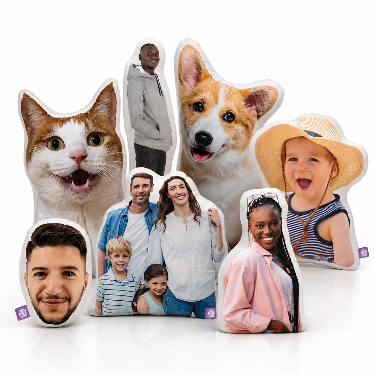 All About Vibe Custom Face Pillow