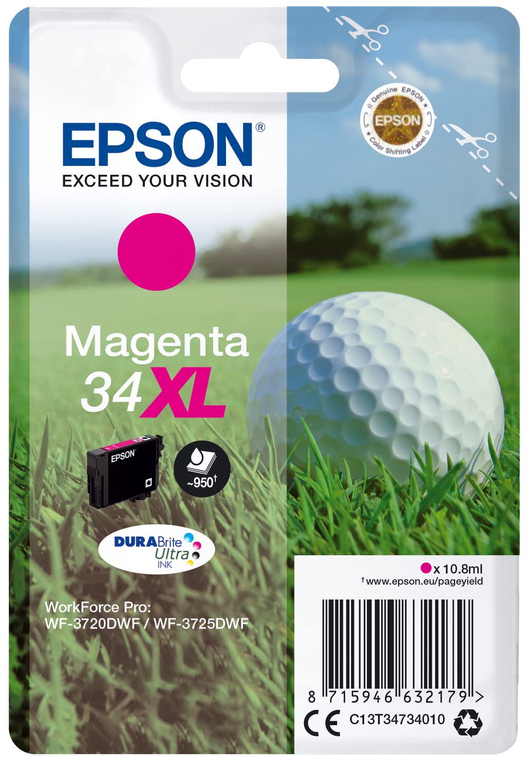 Epson - C13T34734020 - Singlepack 34XL Encrer - magenta - 10,8 ml