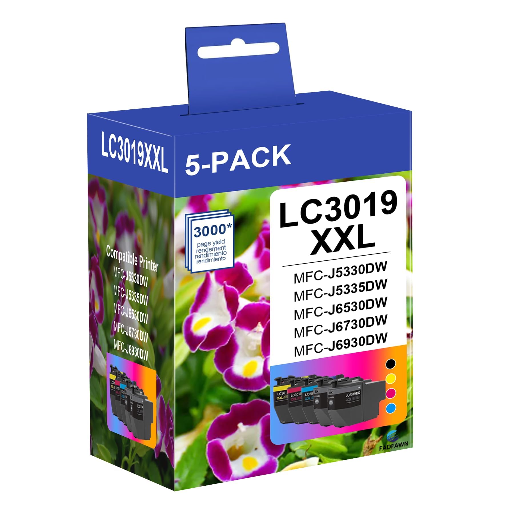 LC3019 XXL Super High Yield Ink Cartridge (5-Pack,2BK/1C/1M/1Y) - for Brother Ink Cartridge LC3019 Replacement for Brother LC3019 Ink Cartridges MFC-J5335DW MFC-J6530DW MFC-J6730DW MFC-J6930DW Printer