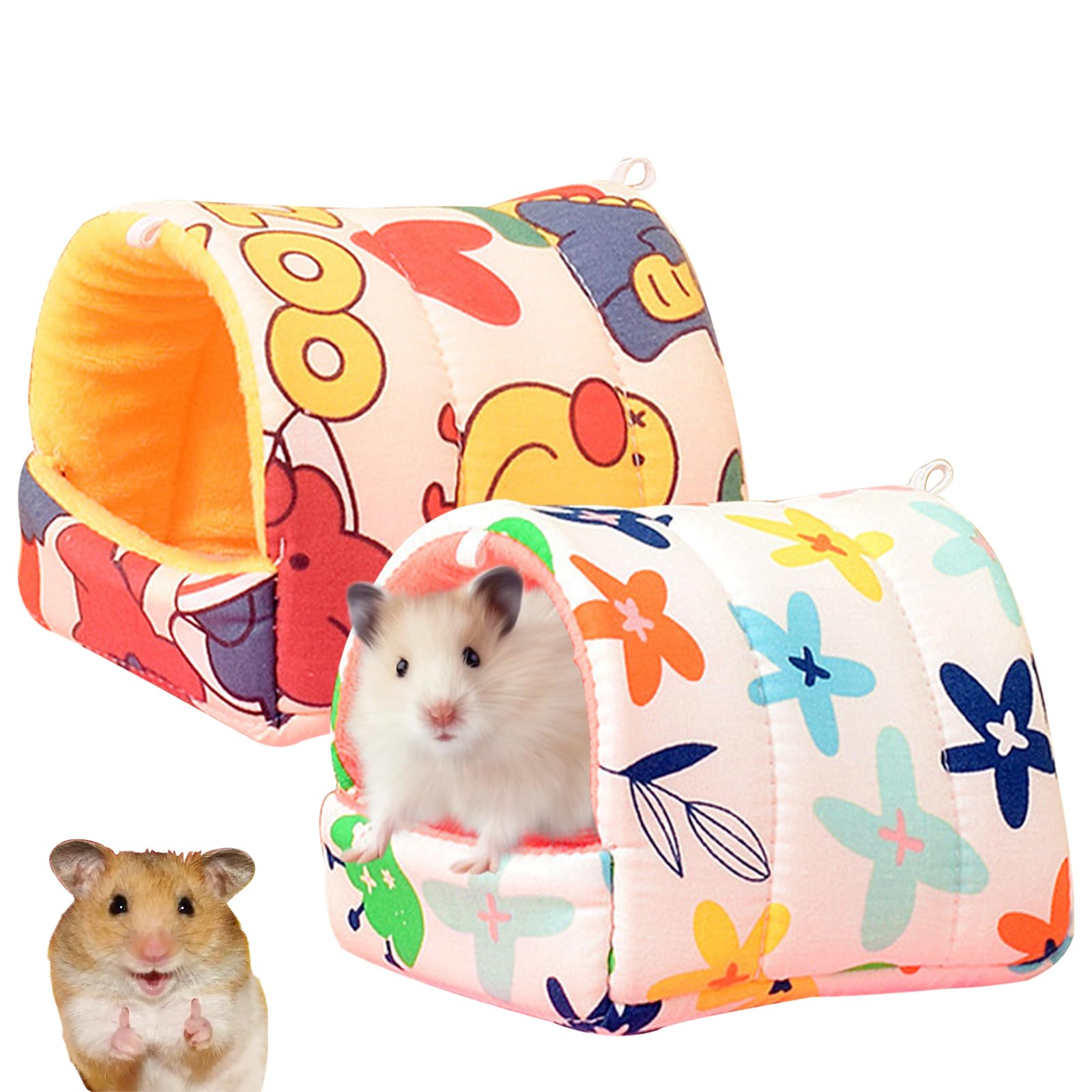 BSITSSS 2 Pack Guinea Pig Bed, GuineaPig Hideout Thickened for Warmth, GuineaPigHouse Comfort, Small Animal Beds Washable, Hamster Bed for Bunny Chinchilla Ferret Small Pets