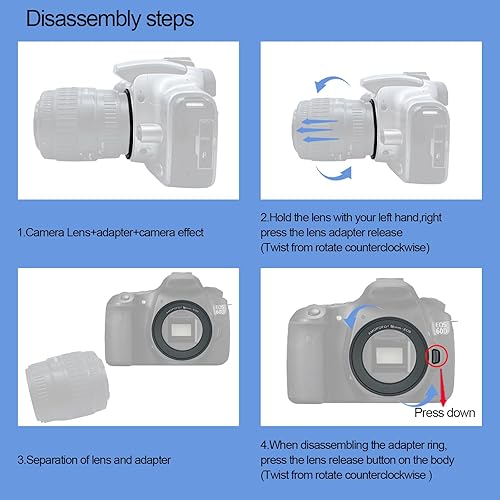 Miniatura 6 de Anillo inverso de lente macro de 2.283 in compatible con EF-S 90D 80D 70D 60Da 60D 50D 40D 30D T6 T7 T5 SL3 SL2 T8i T7i T6i T6s T5i con lente EF-S