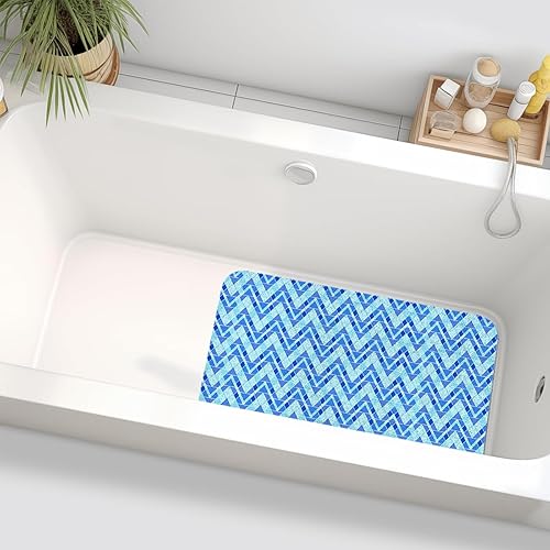 Miniatura 9 de Tapete de baño extra largo de 32 x 16 pulgadas, tapete antideslizante para bañera, tapete de PVC suave para ducha, tapete de baño de secado rápido