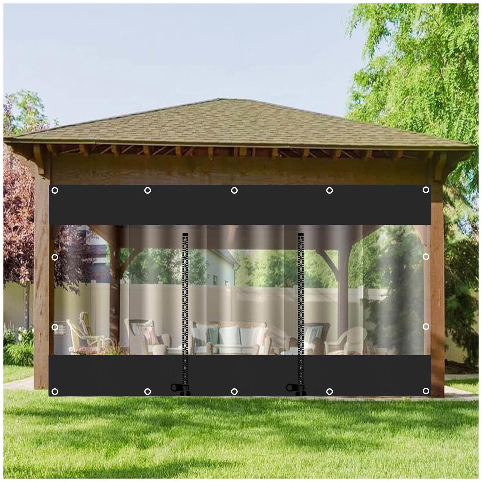 Bâche Transparente PVC Avec Œillets - 5m X 6m, Épaisseur 0.35mm - Imperméable Et Résistante Pour Tonnelle, Serre, Protection Extérieure