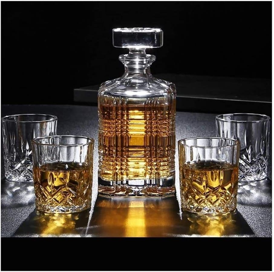 Whiskey Decanter Set with Glasses 7 Piece Whisky Decanters 100 Leadfree Crystal