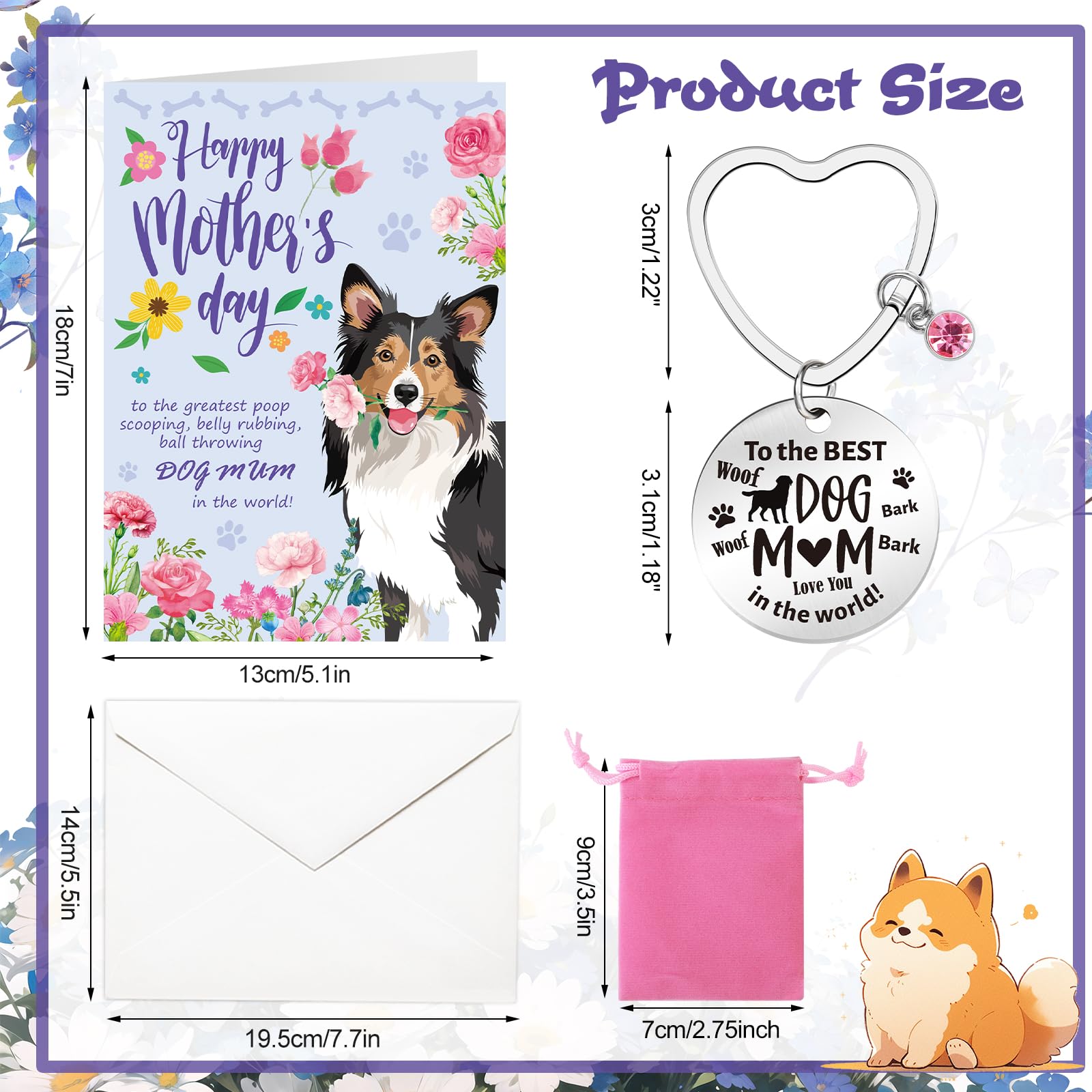 DPKOW Mothers Day Card from Dog, Happy Mother’s Day Card Dog Mum Gifts, Mothers Day Greeting Card with Envelope - Image 2