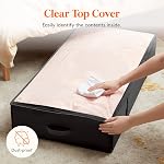 Lifewit 4 Pack 95L Under Bed Storage Bins, Foldable Closet Organizers and Storage Containers,Underbed Storage Bags with Reinforced Handle for Blanket,Clothing,Comforter, Sheets,Wrapping Paper, Black
