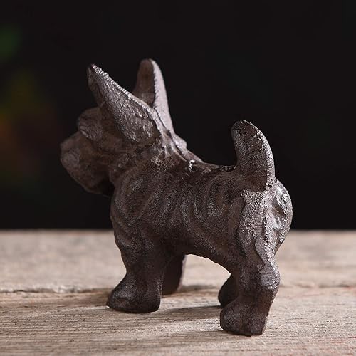 Miniatura 6 de BRASSTAR Estatua de perro Schnauzer de hierro fundido de 3 pulgadas para jardín, hogar, oficina, escritorio, decoración, pisapapeles, colección,