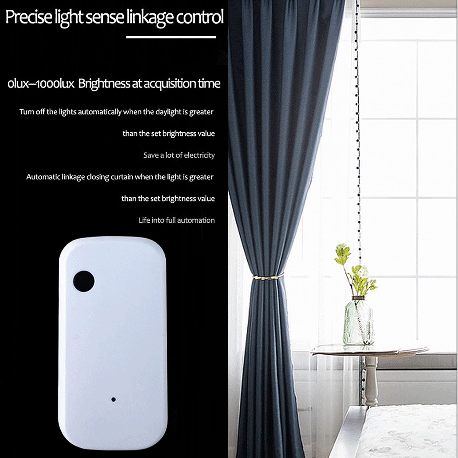 Sensor de luz Trabajar con Smart Life App Linkage Intelligence Sensor de iluminación Accionado por TuYa