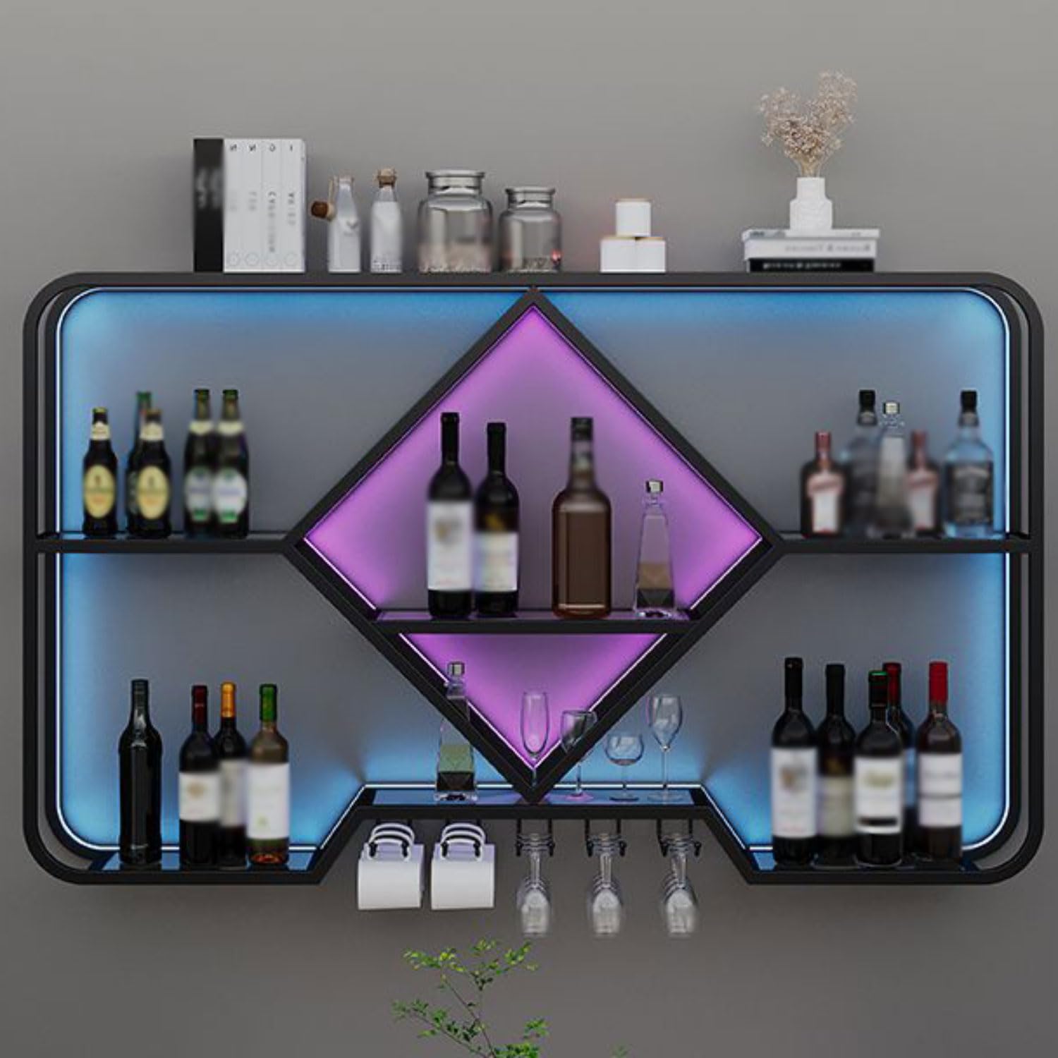 Casier à vin Mural LED pour Sublimer vos Soirées et Apéritifs Salons