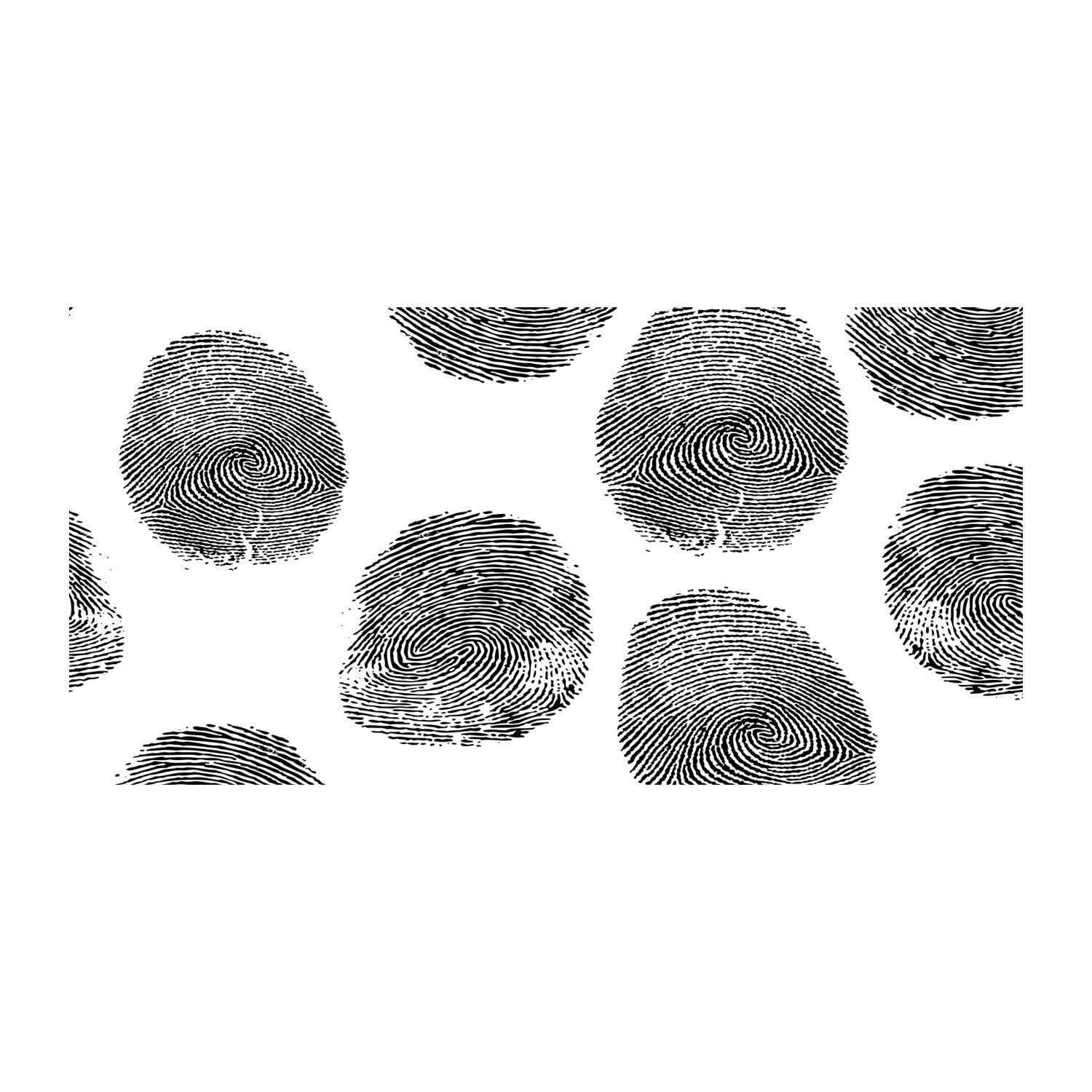 Impression sur verre 120x60 cm noir et blanc avec motif d'empreintes digitales