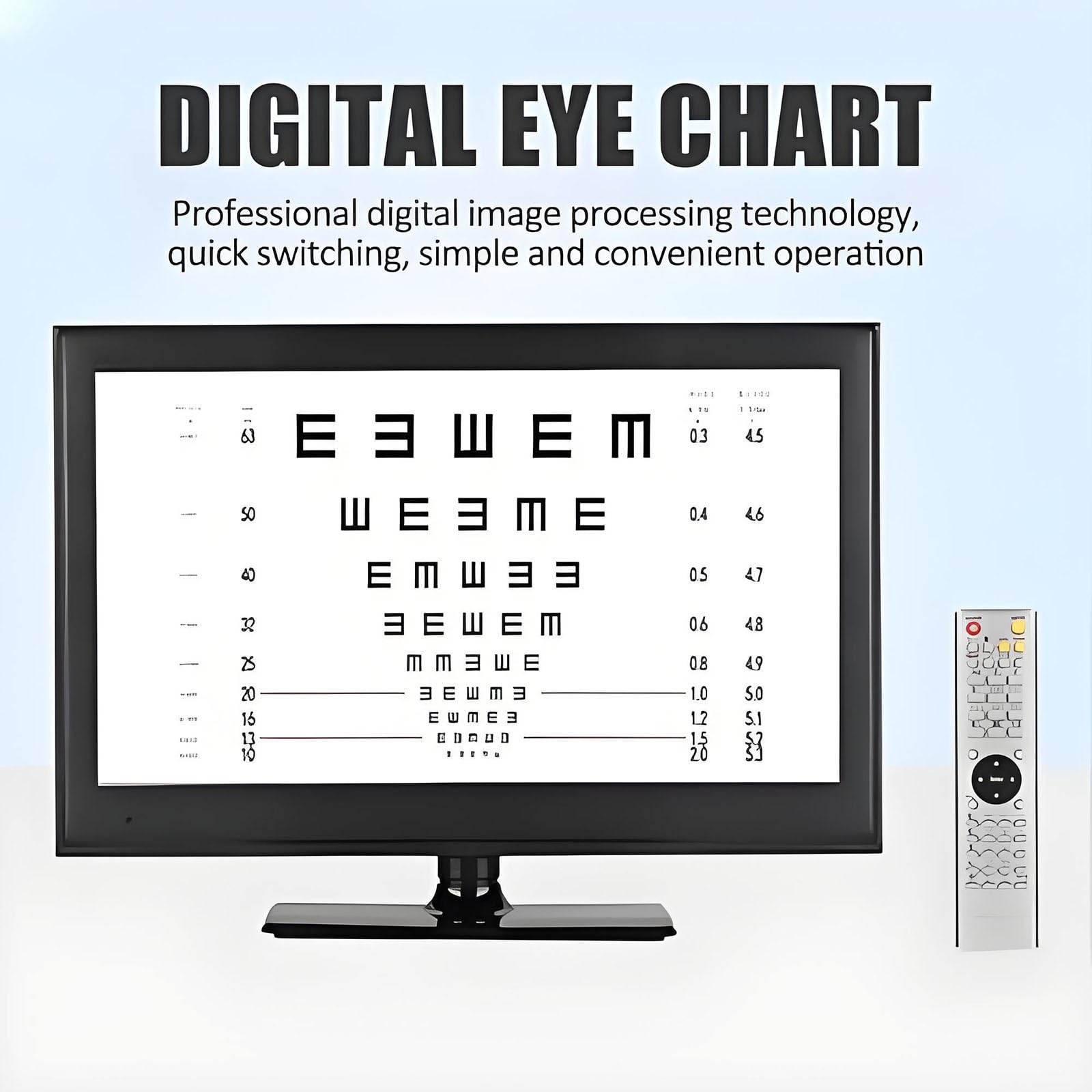Panel óptico del gráfico de la agudeza Visual Digital del LCD con múltiples Objetivos visuales, Distancia de medición Ajustable de 1-6m para los exámenes médicos de la Vista