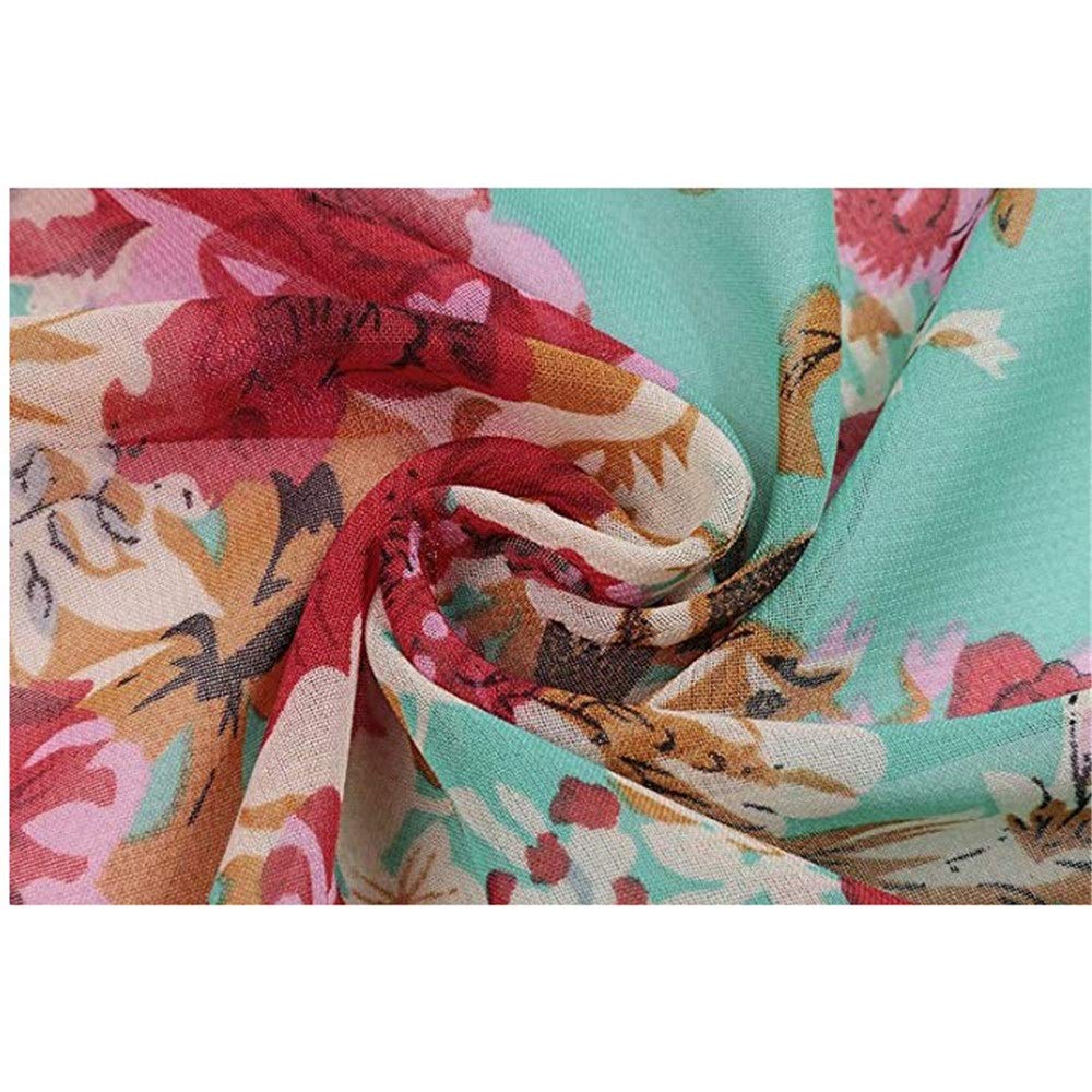 Paréo Cardigan Long Imprimé Floral Femme - Robe De Plage Bikini Cover Up Léger